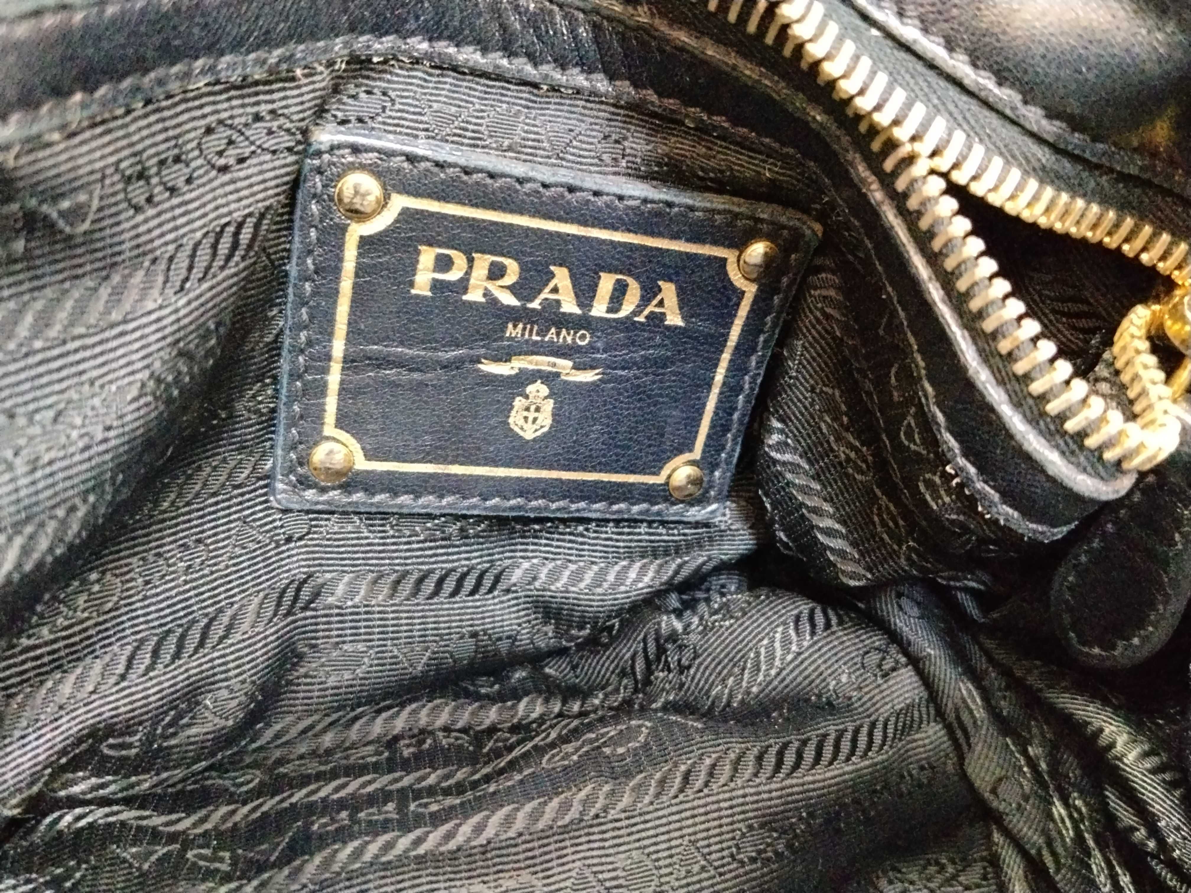 2-way bag with long strap, Nappa Gaufre gathered black handbag — view 12