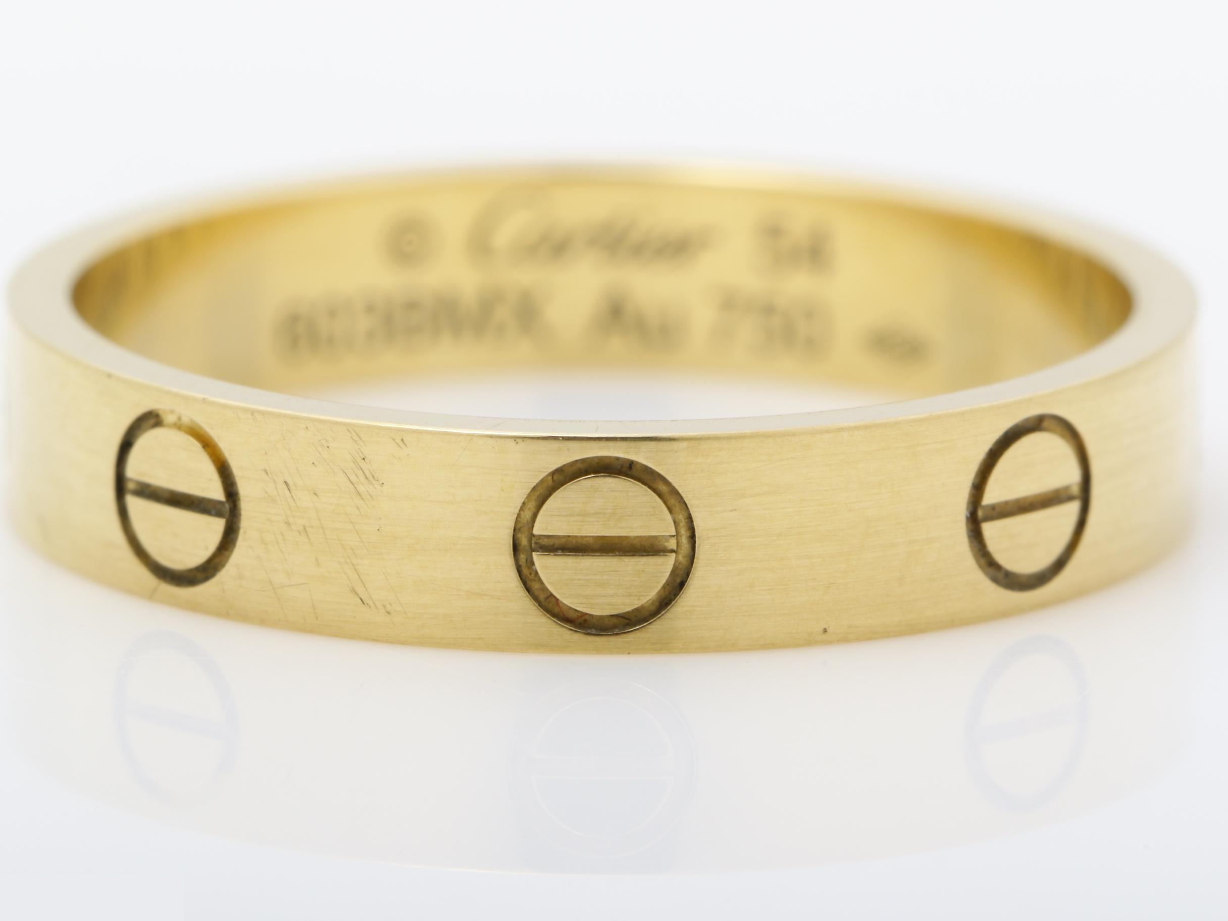 Mini Love ring, 3.42g, Au750YG, size #54, width approximately 3.5mm — view 2
