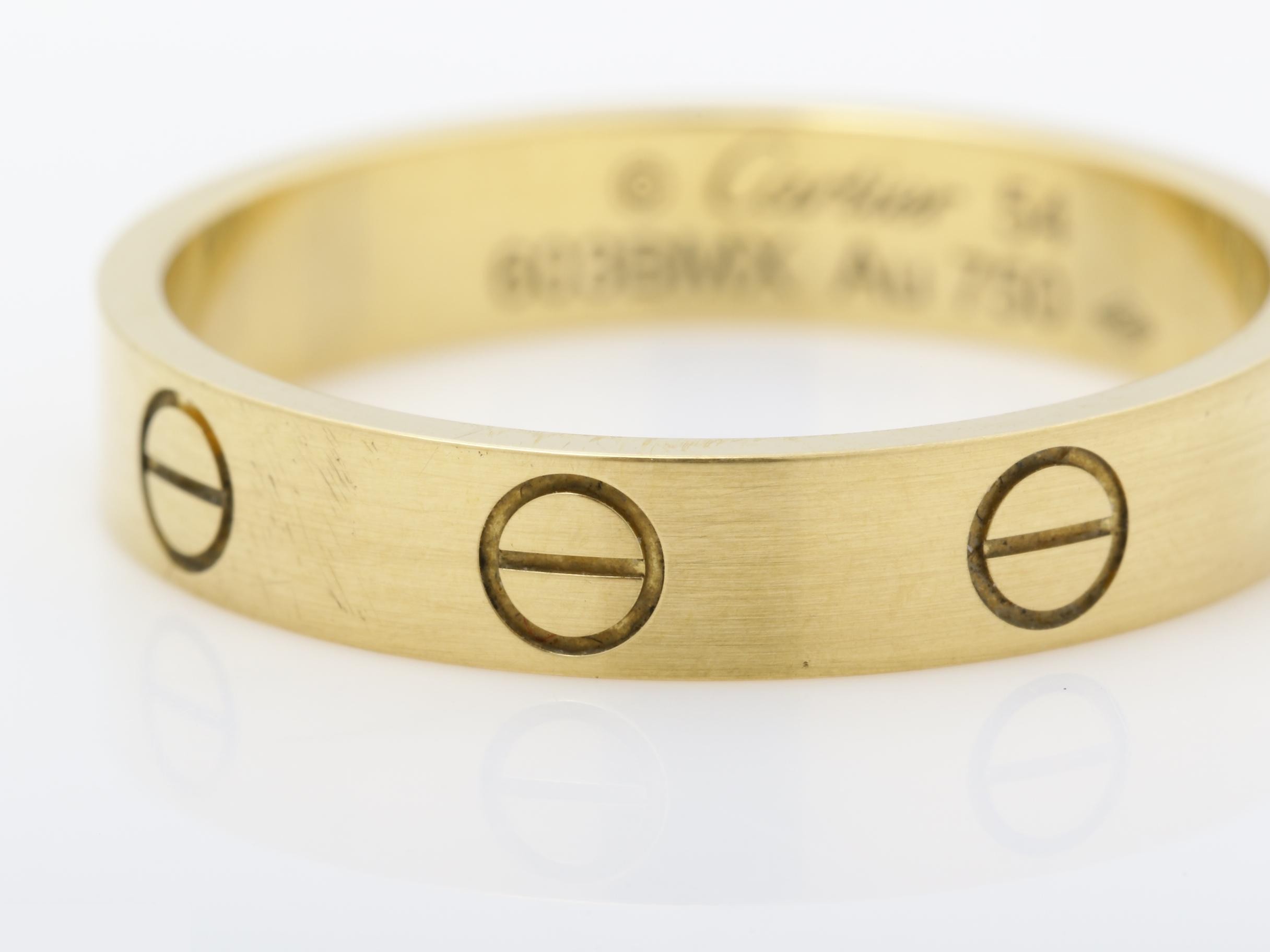 Mini Love ring, 3.42g, Au750YG, size #54, width approximately 3.5mm — view 3