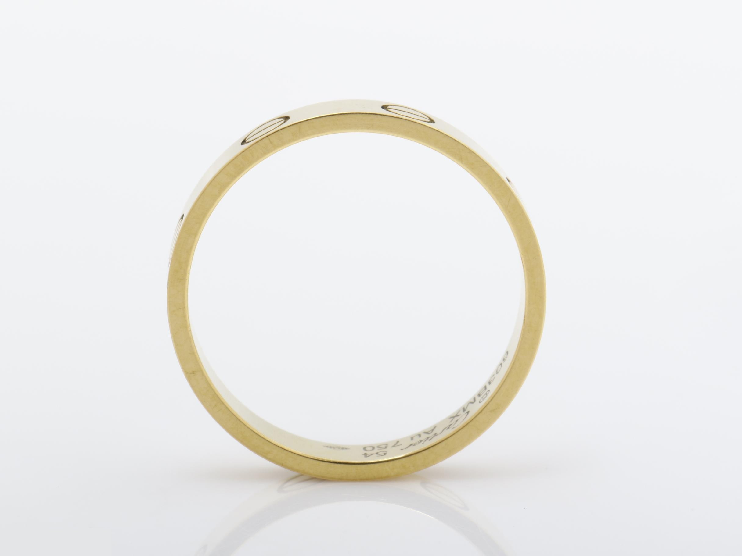 Mini Love ring, 3.42g, Au750YG, size #54, width approximately 3.5mm — view 5