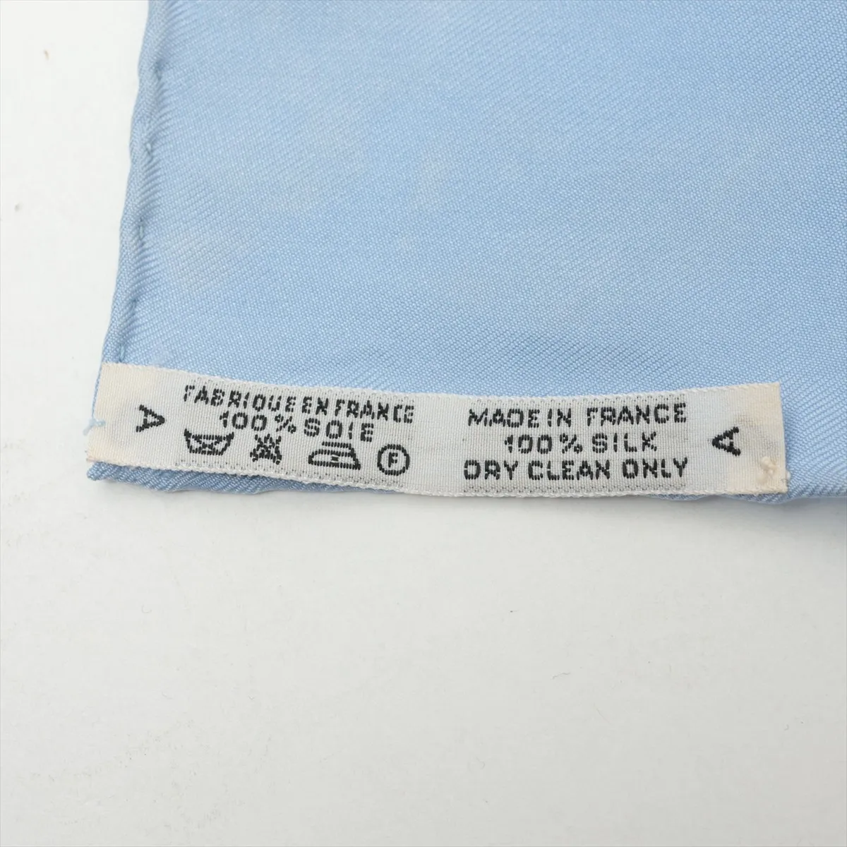 Carre 90 EQUATEUR (Equator) Scarf, Silk, Light Blue. Shows wear, — view 6