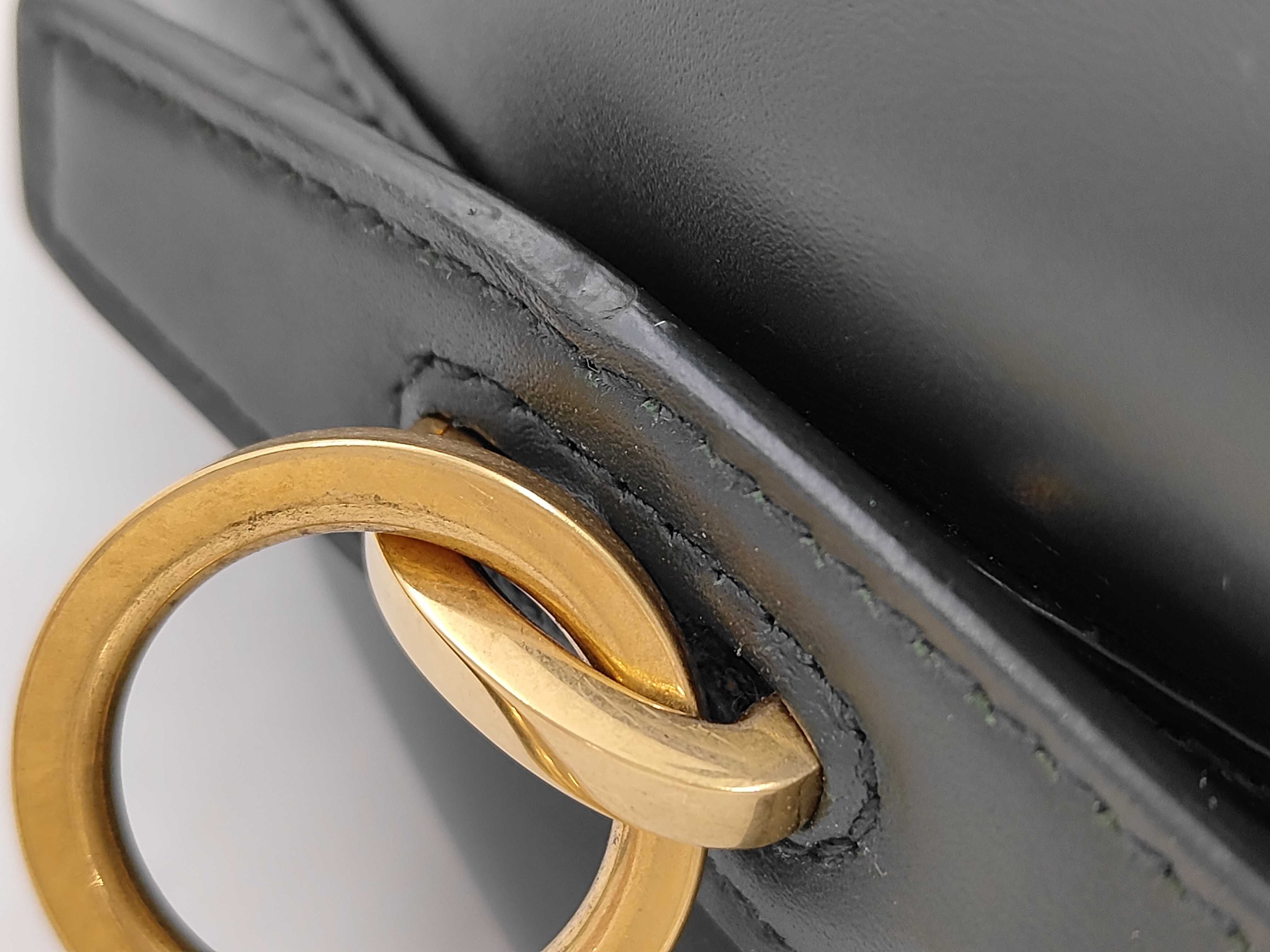 LE37 Dark Green Calf Leather Shoulder Bag with Gold Hardware — view 6