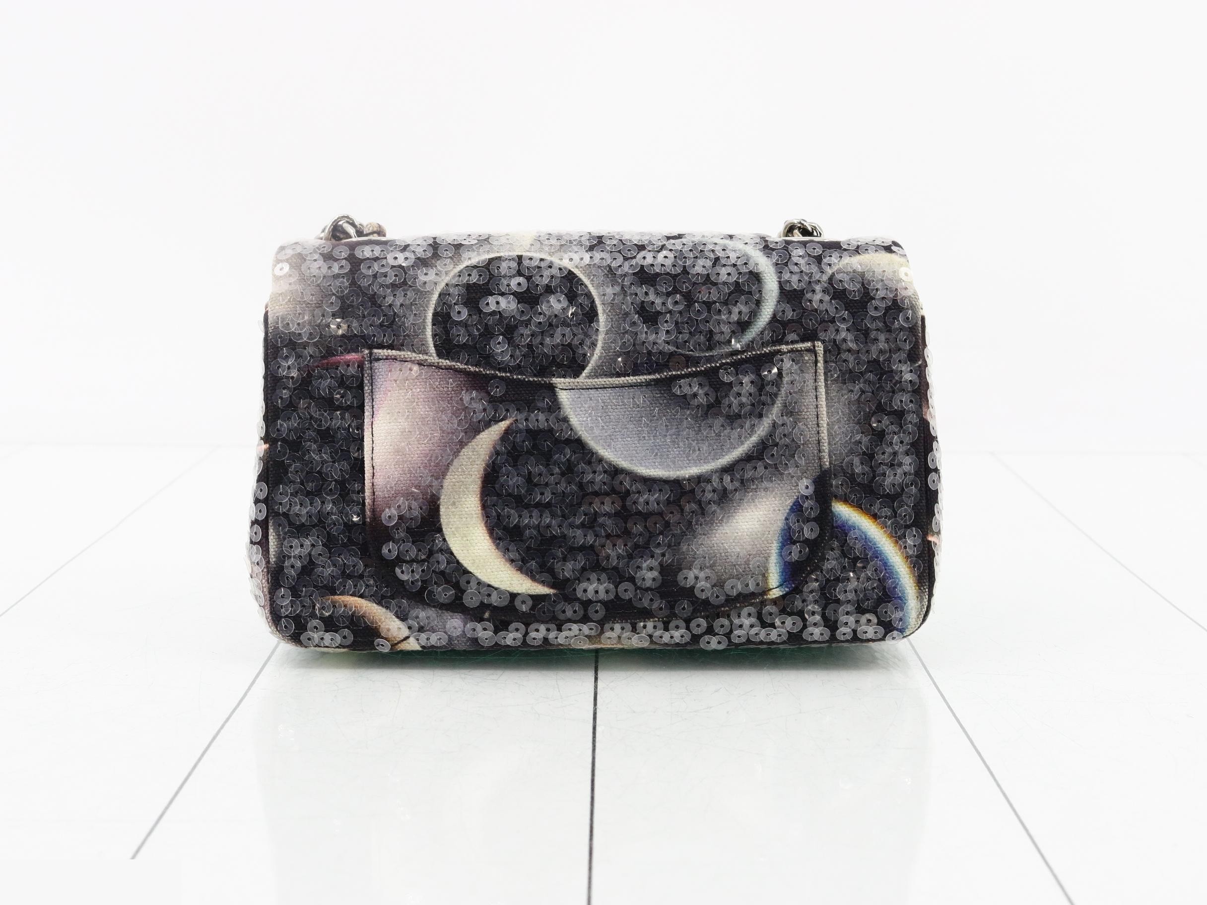 sequined mini matelassé chain shoulder bag — view 2