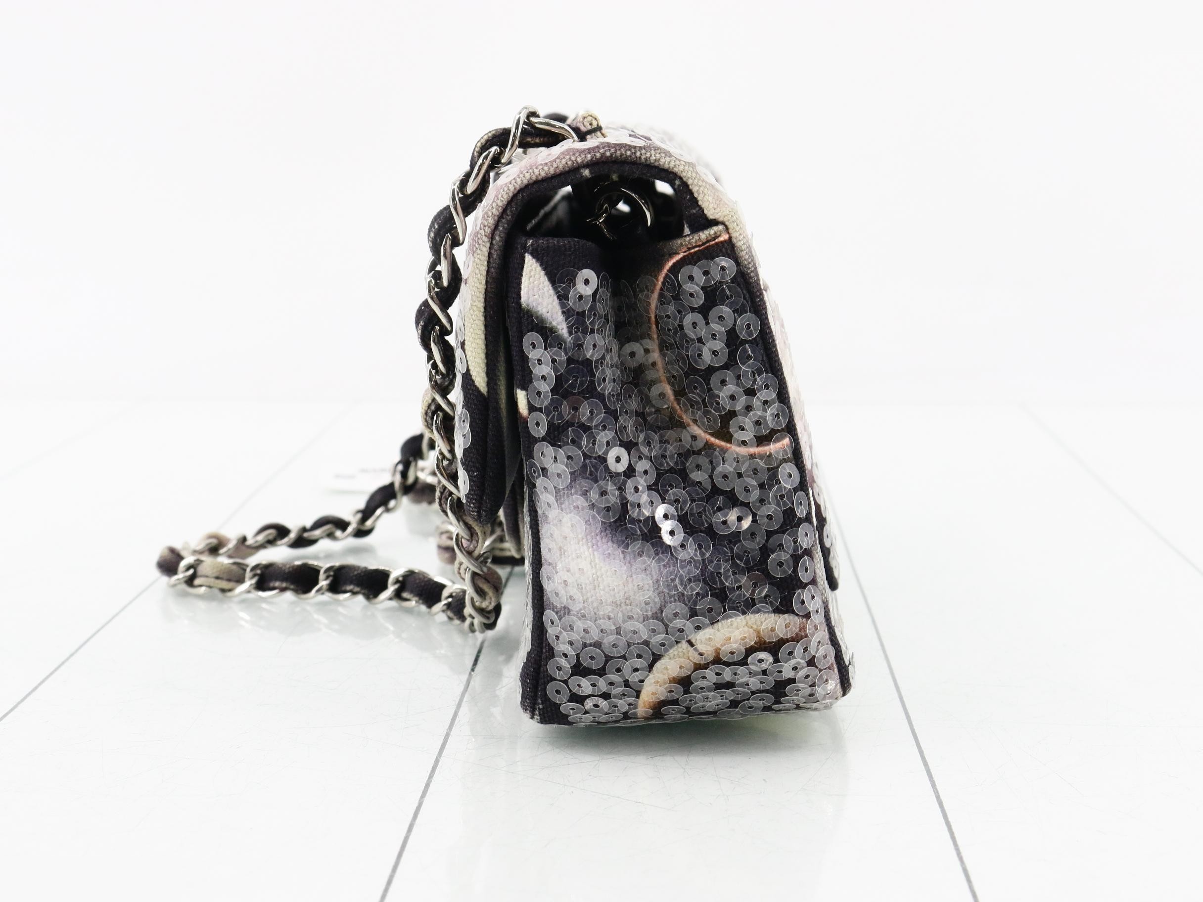 sequined mini matelassé chain shoulder bag — view 3