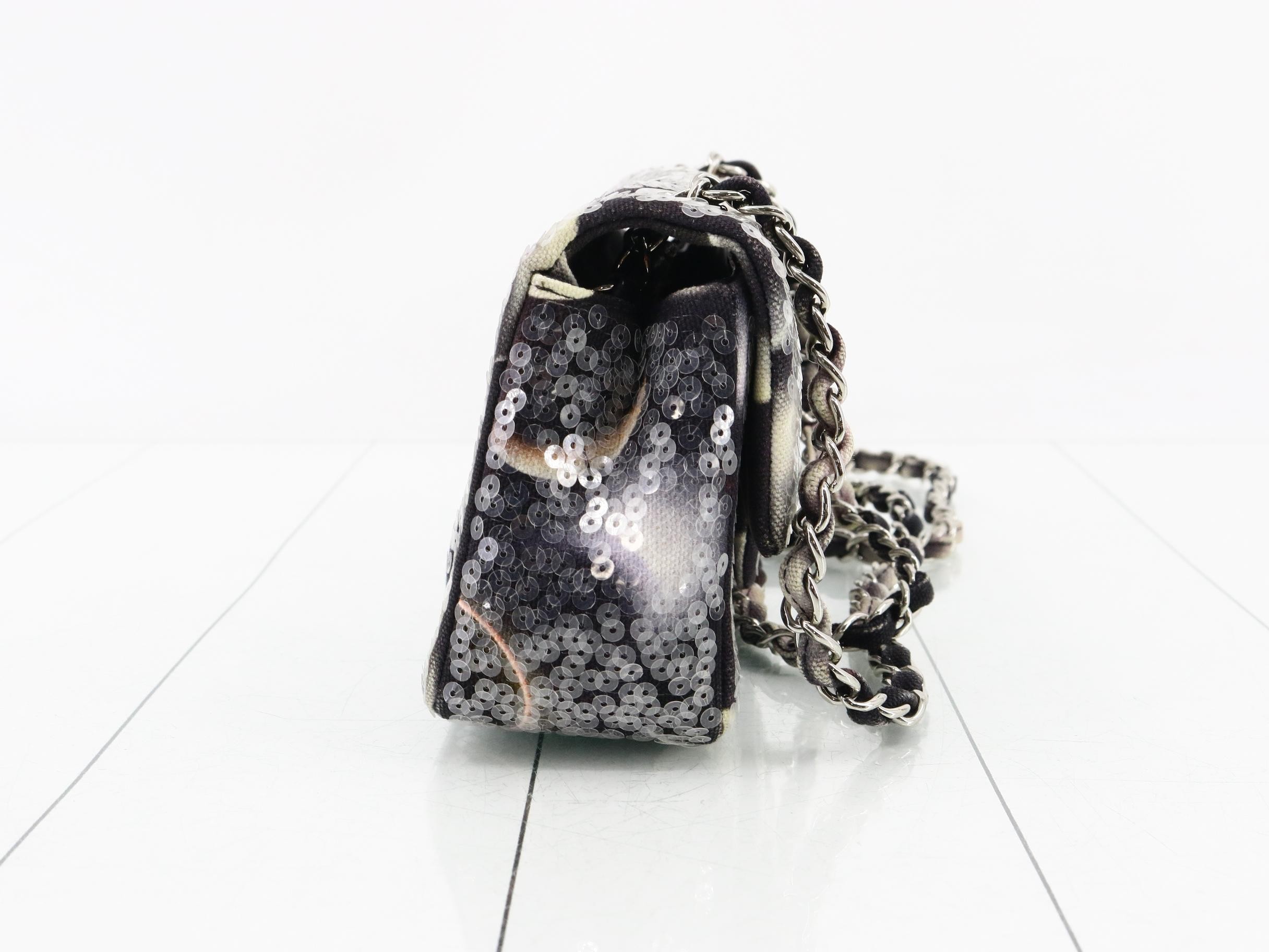 sequined mini matelassé chain shoulder bag — view 4