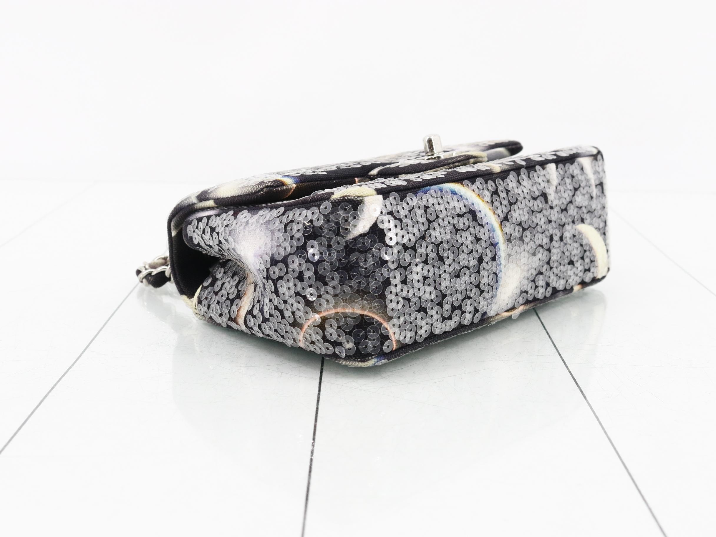 sequined mini matelassé chain shoulder bag — view 5