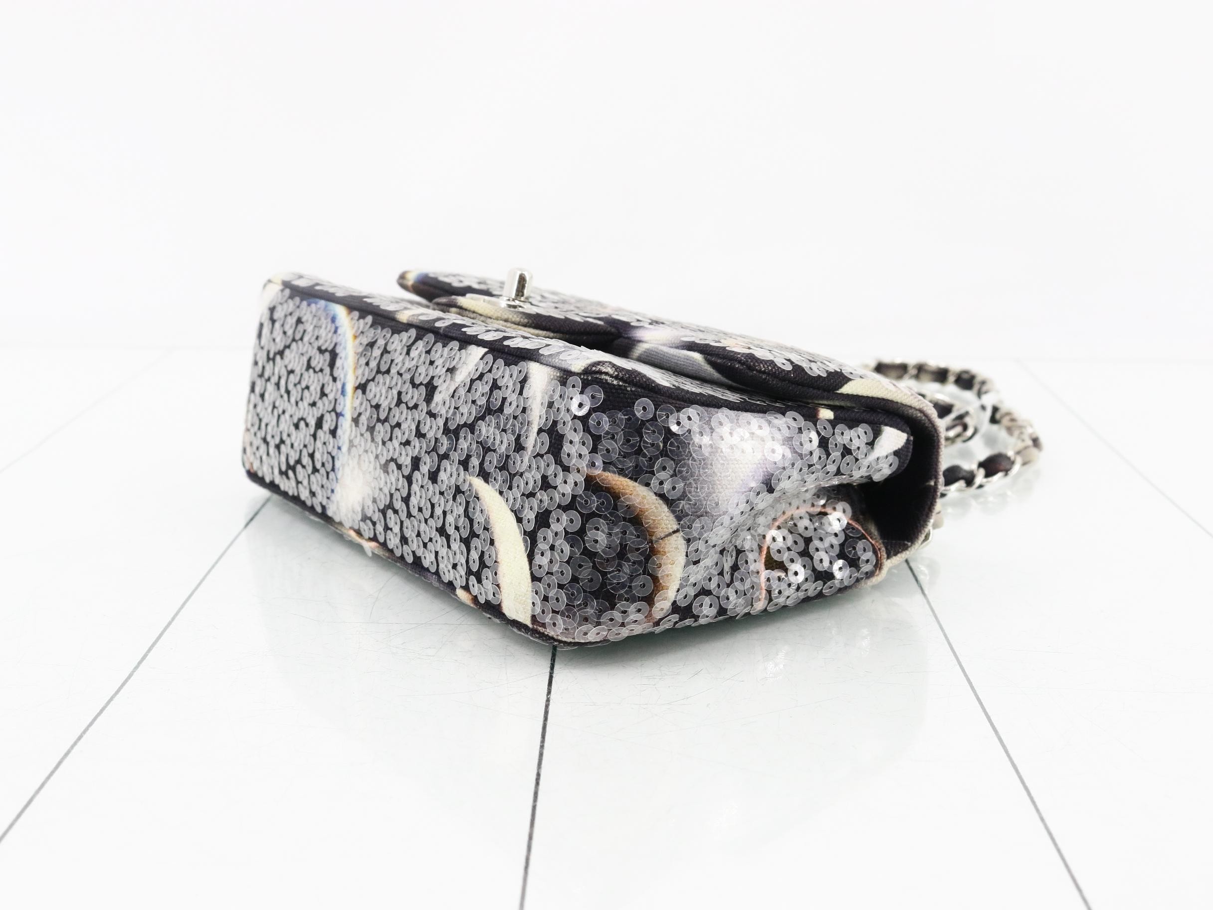 sequined mini matelassé chain shoulder bag — view 6