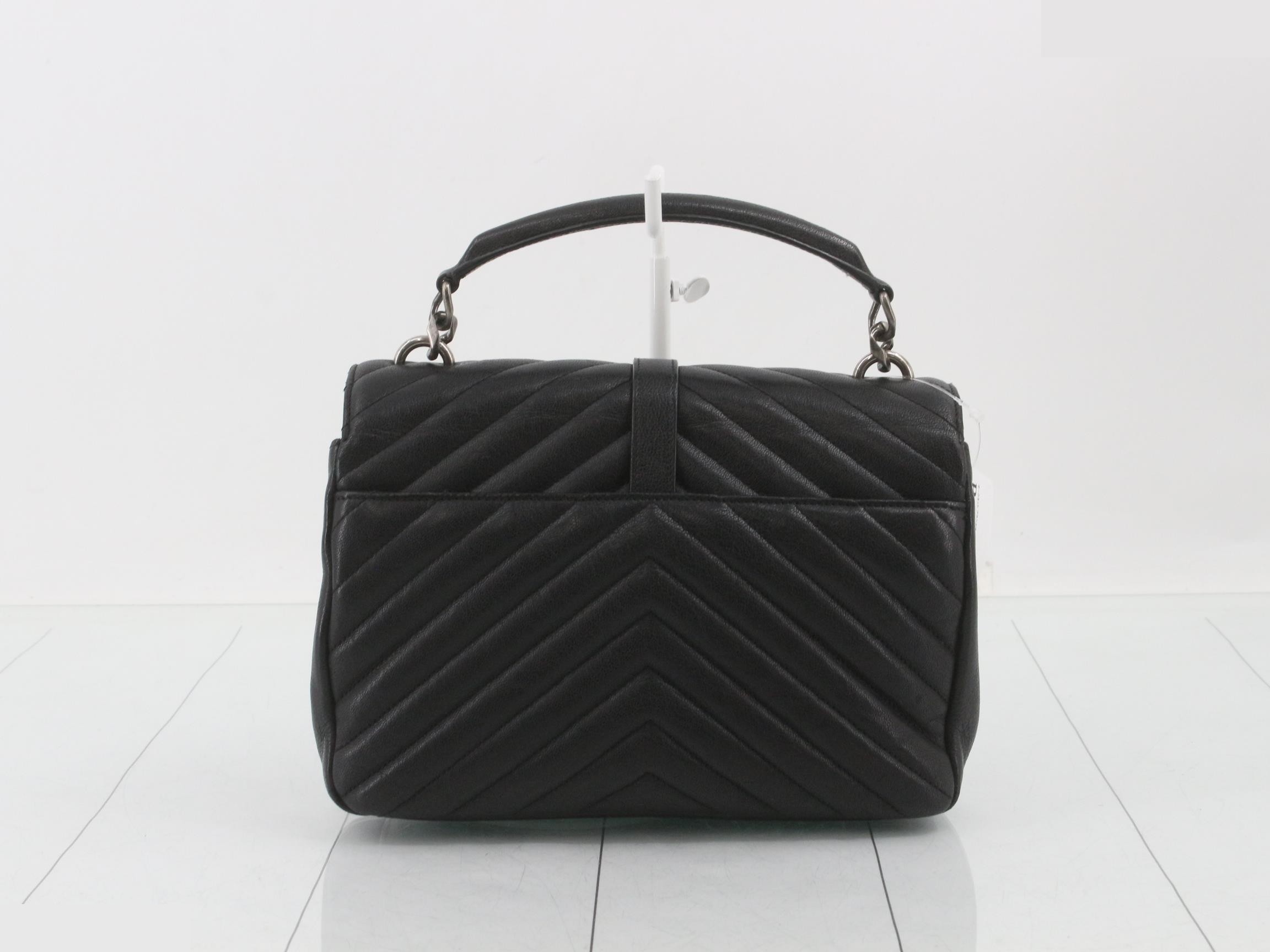 Monogram College Chevron Stitch Shoulder Bag — view 2