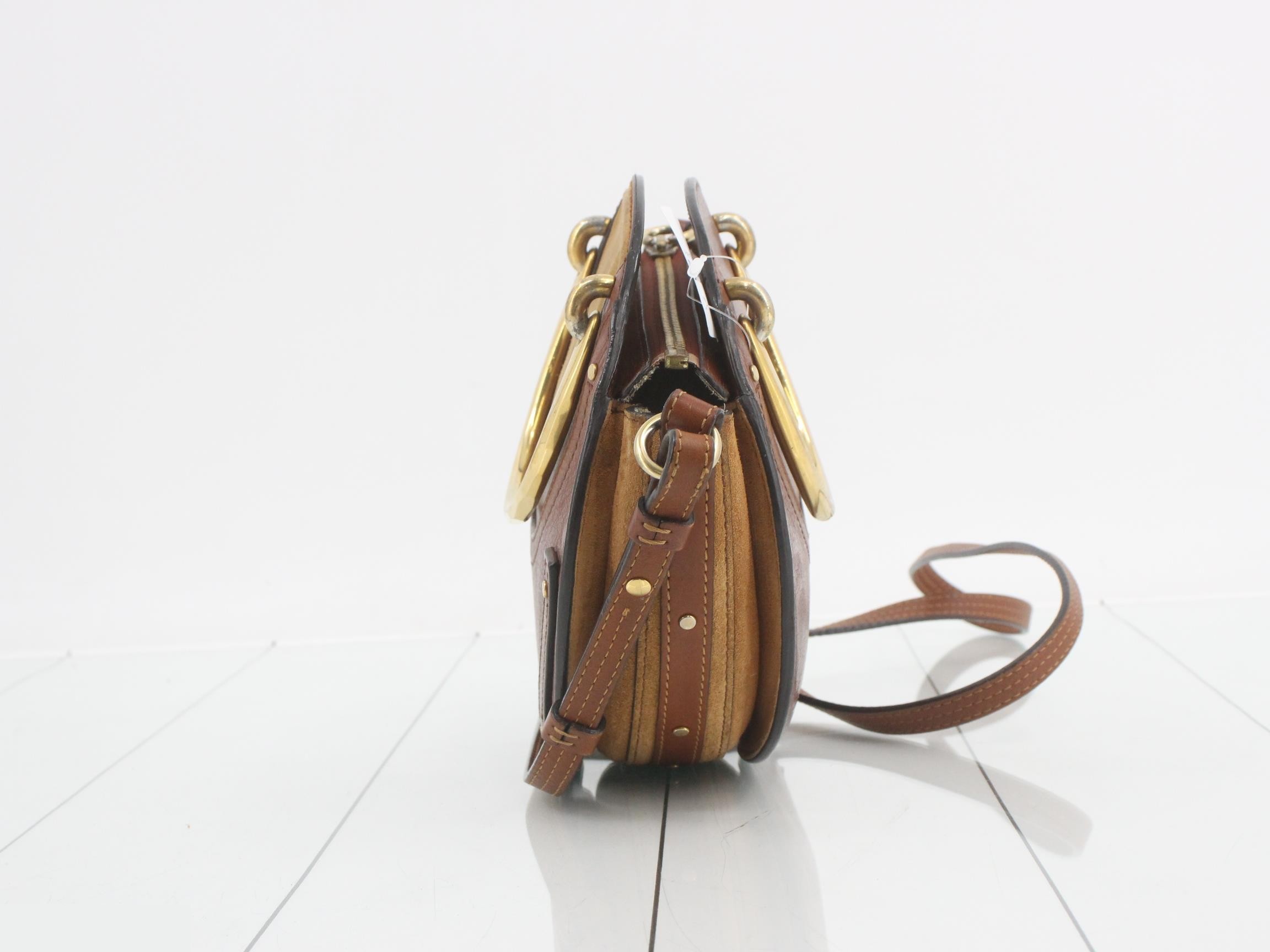 Pixie Round Top Shoulder Bag - Leather x Suede — view 3