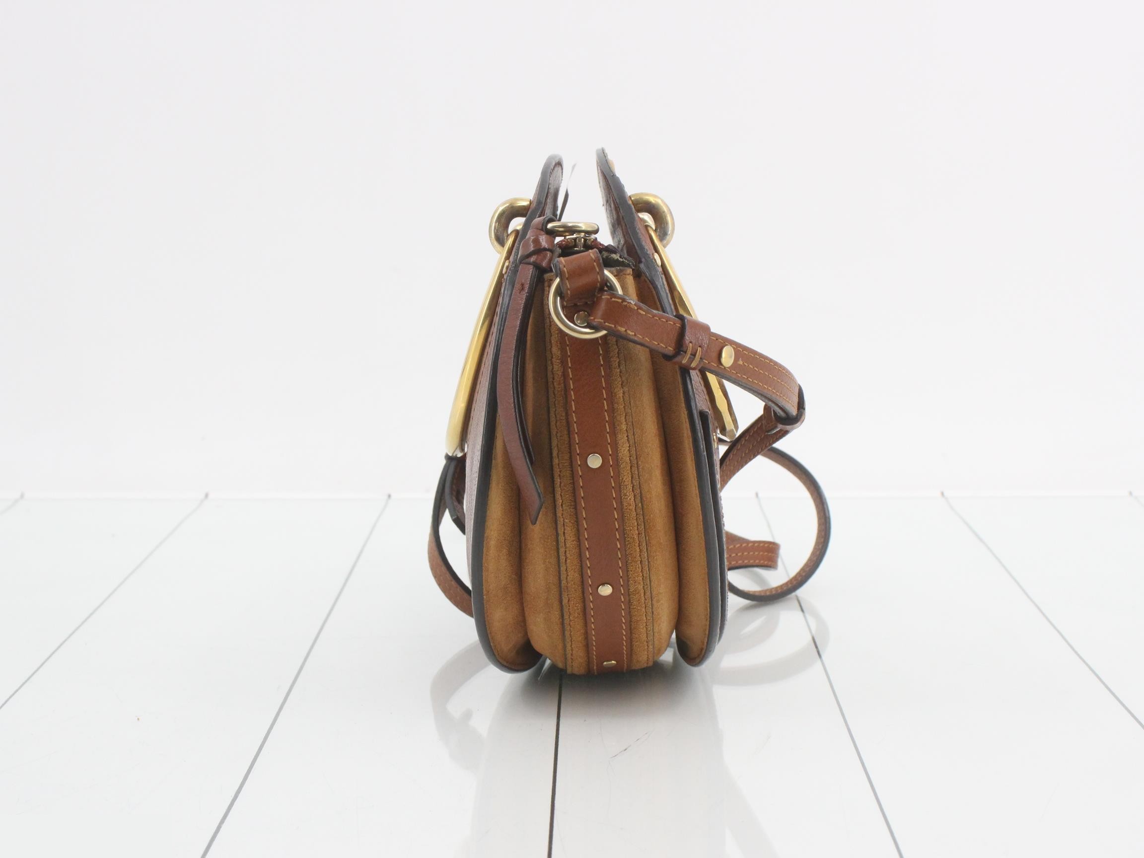 Pixie Round Top Shoulder Bag - Leather x Suede — view 4