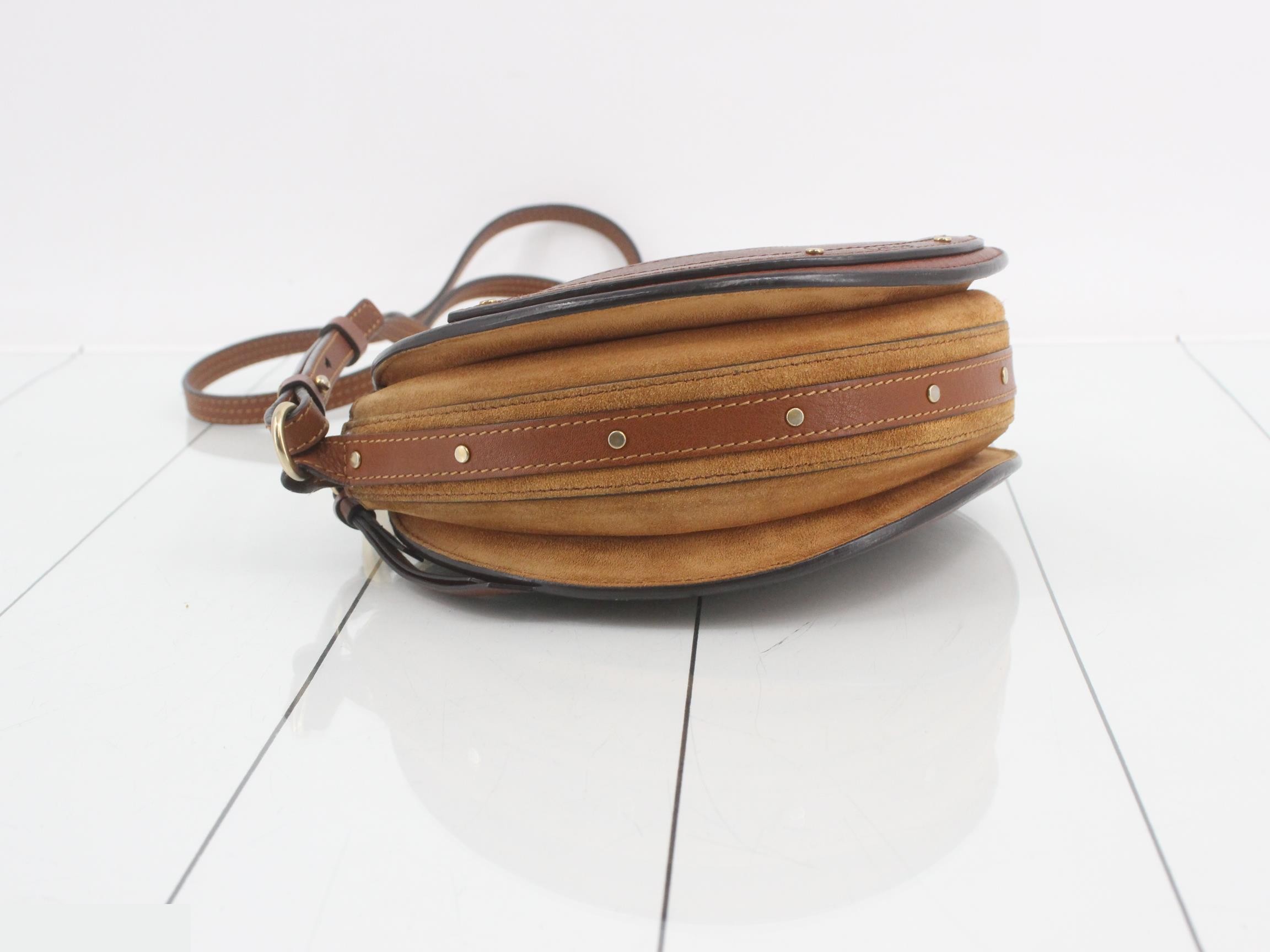 Pixie Round Top Shoulder Bag - Leather x Suede — view 5