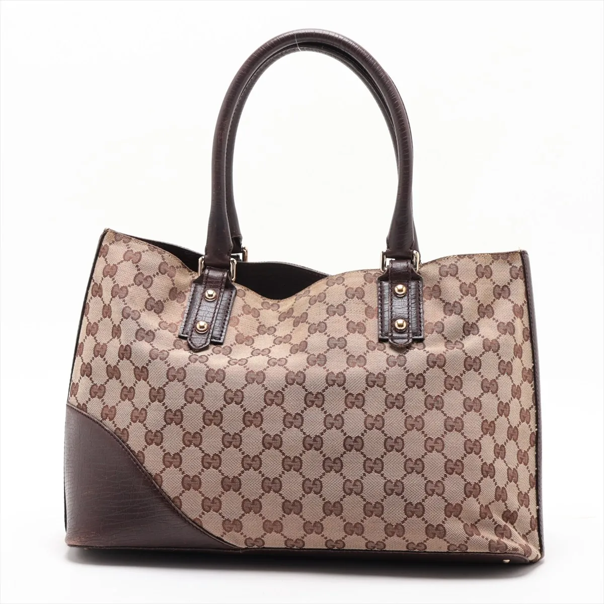 GG Canvas Horsebit Canvas x Leather Tote Bag Beige x Brown 137385 — view 2