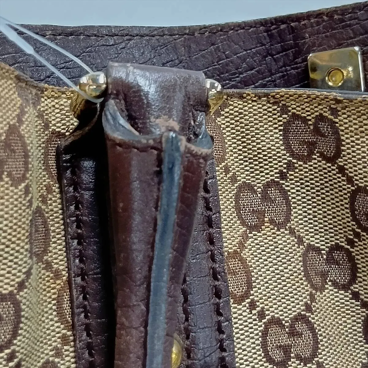 GG Canvas Horsebit Canvas x Leather Tote Bag Beige x Brown 137385 — view 13