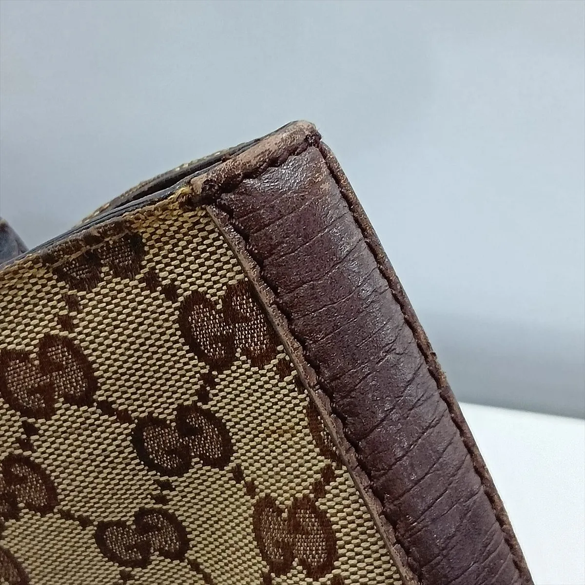 GG Canvas Horsebit Canvas x Leather Tote Bag Beige x Brown 137385 — view 15