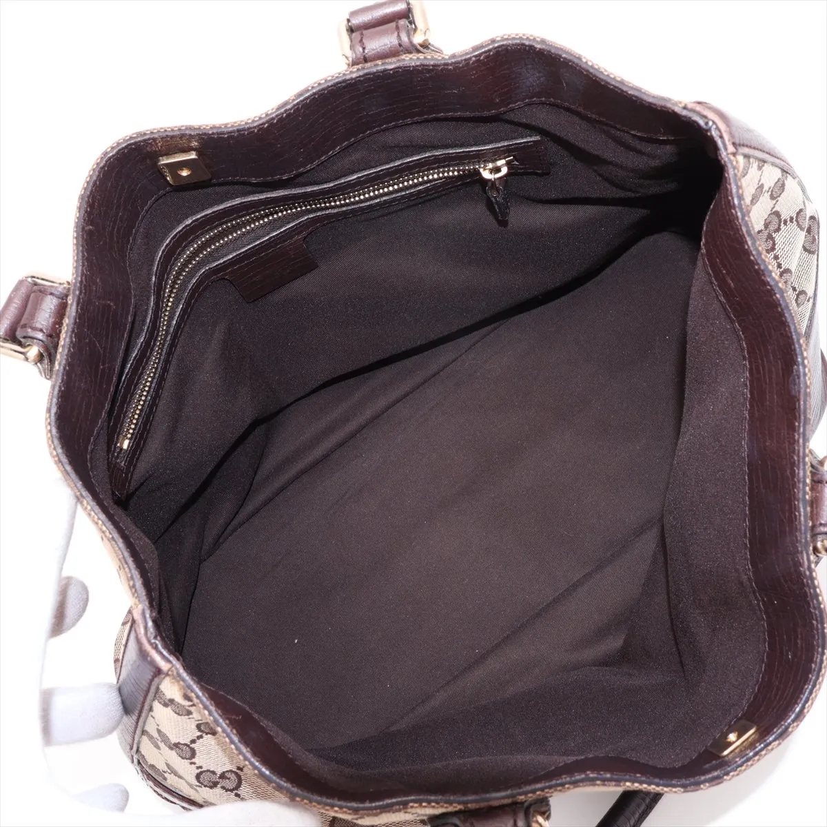 GG Canvas Horsebit Canvas x Leather Tote Bag Beige x Brown 137385 — view 7