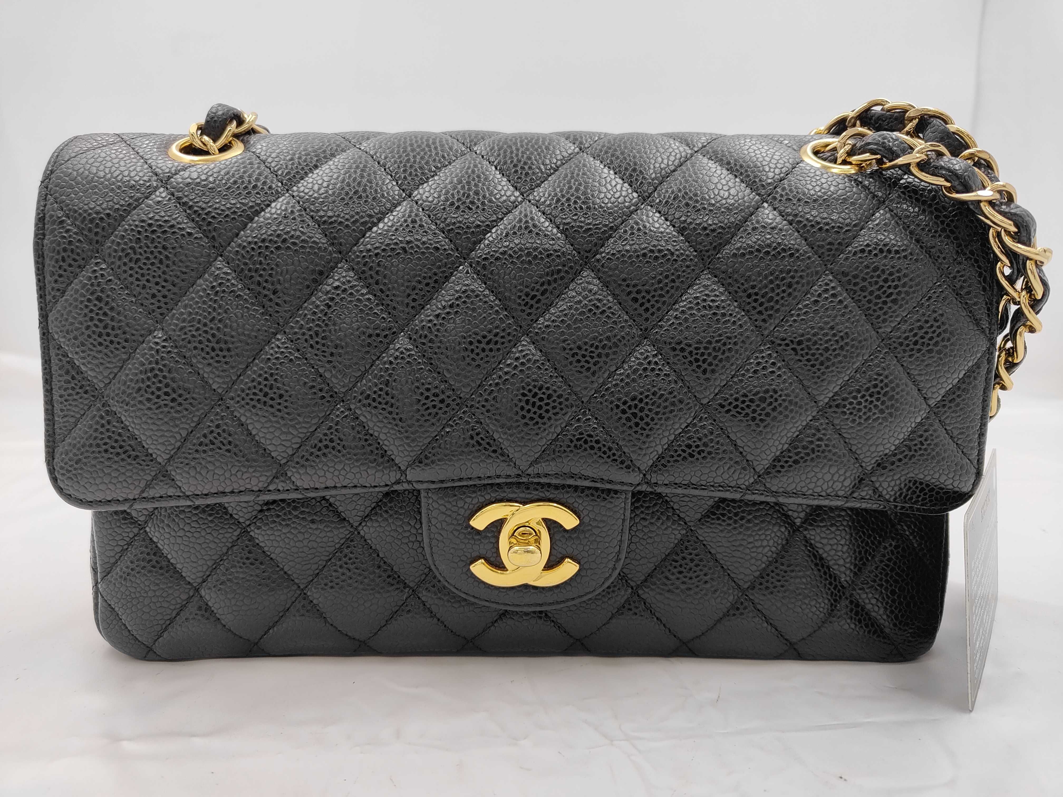 Matelassé Double Flap 25 Caviar Leather Gold Hardware Serial Number 12 Card Seal Shoulder Bag