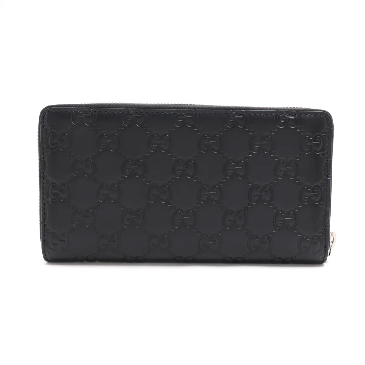 Guccissima 473923 Leather Round Zip Wallet Black — view 2
