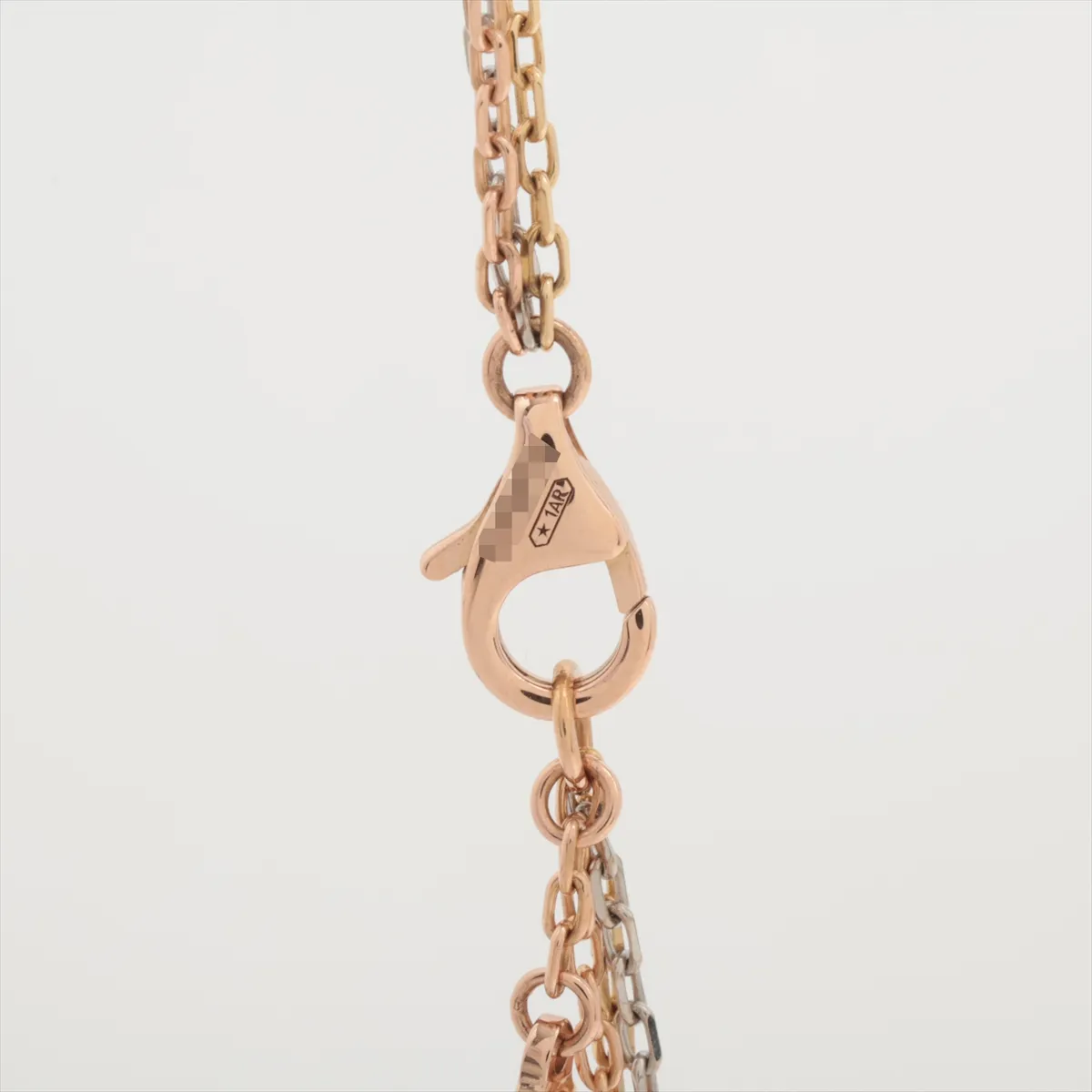 Trinity Pave Diamond Necklace 750 (YG×PG×WG) 16.1g UU6118 UF9537 Faint engraving — view 3