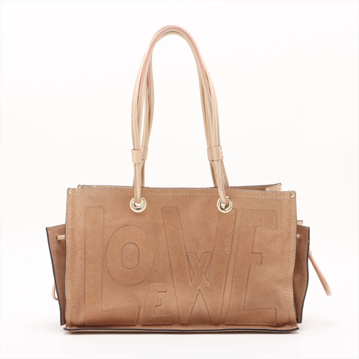 Anagram Suede x Leather Tote Bag Beige — view 2