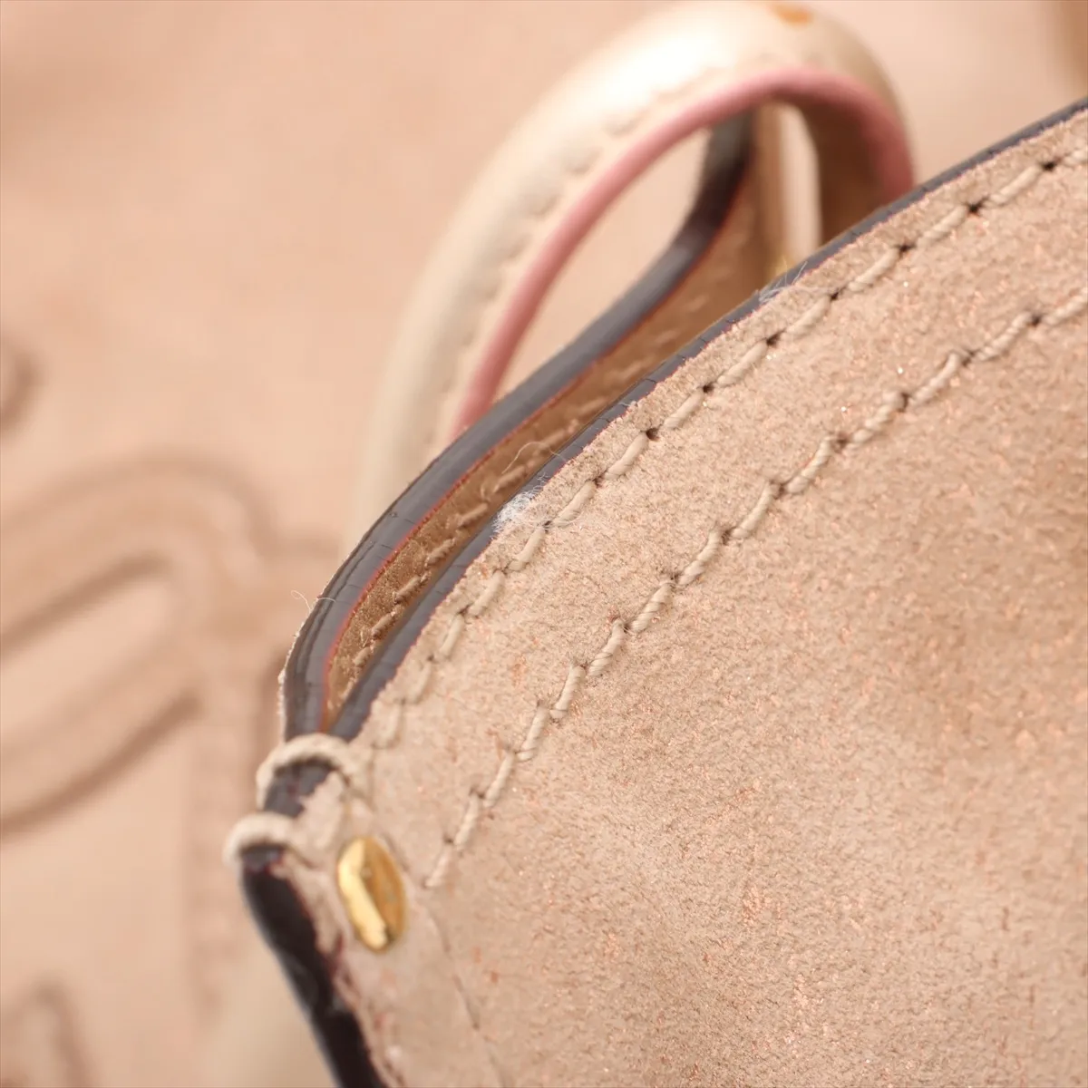 Anagram Suede x Leather Tote Bag Beige — view 12