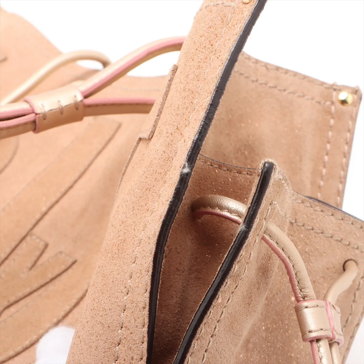 Anagram Suede x Leather Tote Bag Beige — view 15