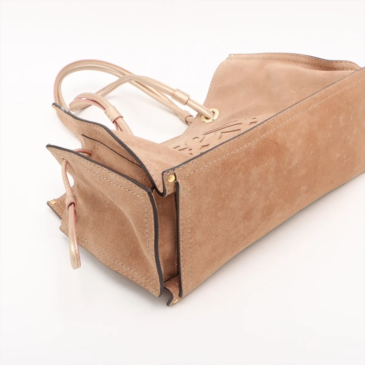 Anagram Suede x Leather Tote Bag Beige — view 4