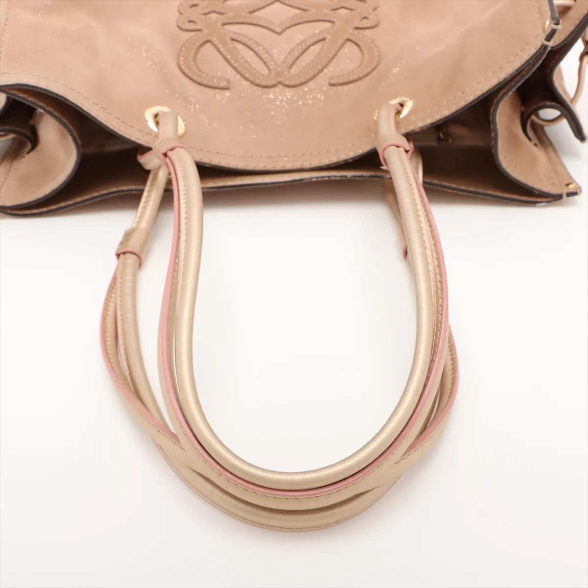 Anagram Suede x Leather Tote Bag Beige — view 5
