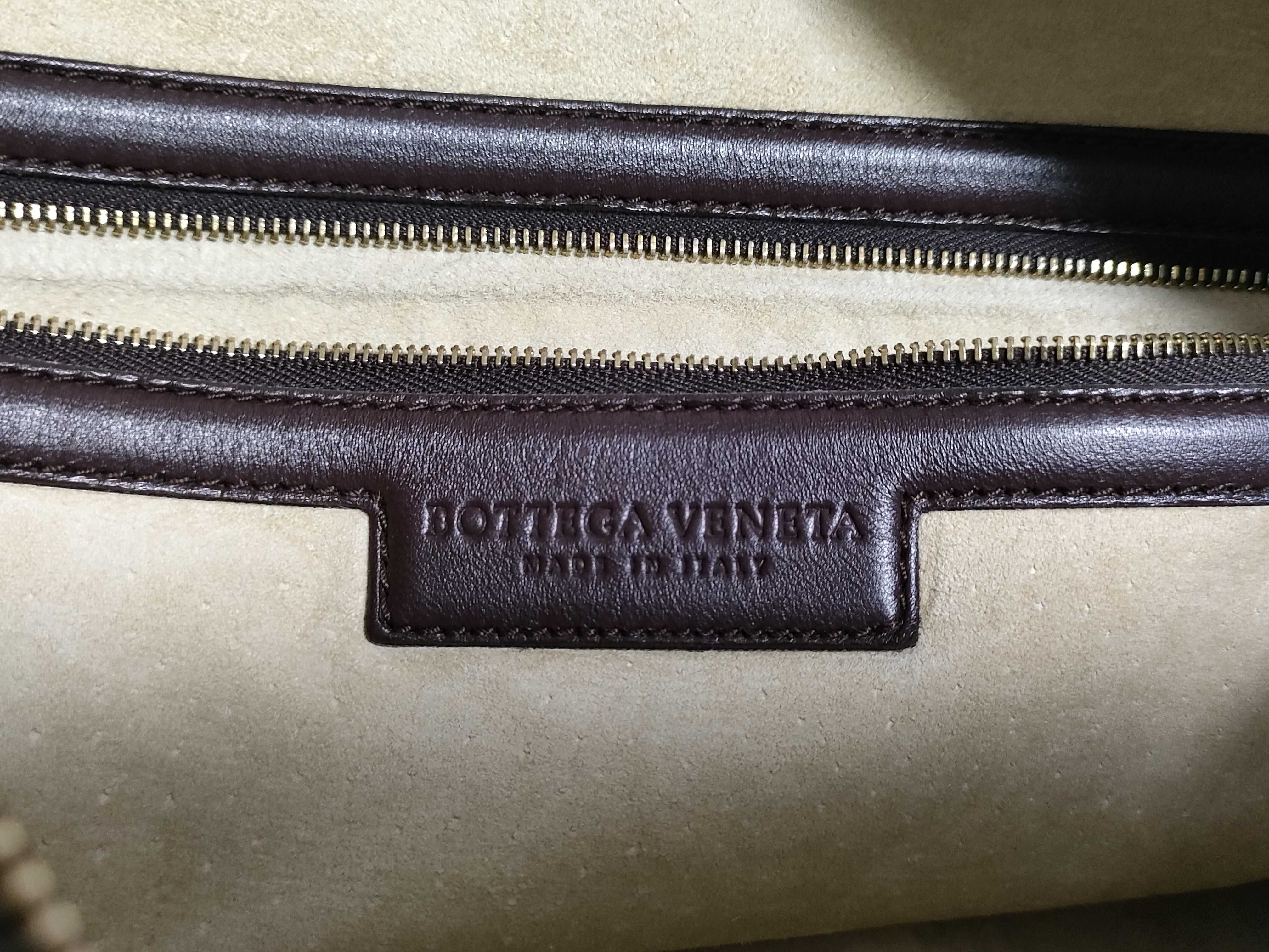 Intrecciato Hobo Leather Shoulder Bag, Brown, 115654 (Handbag) — view 12