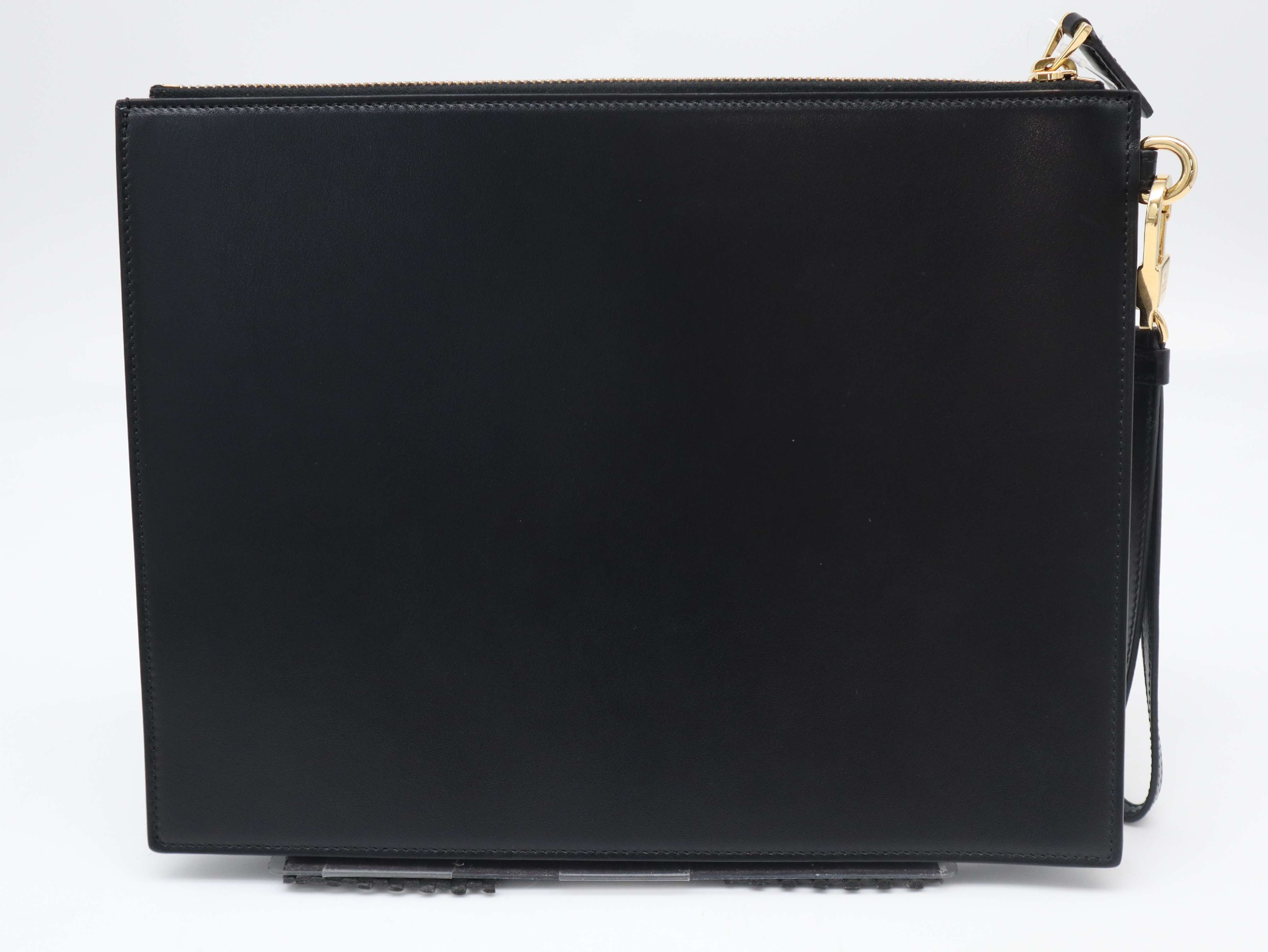 547613 Leather Clutch Bag, Black, with Dust Bag, Second Bag — view 2