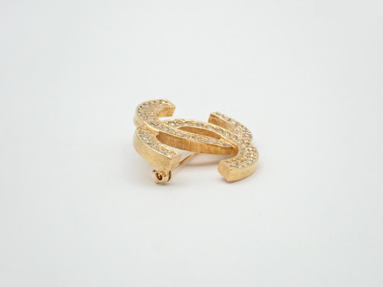 Coco Mark Rhinestone Brooch (with box) — view 3