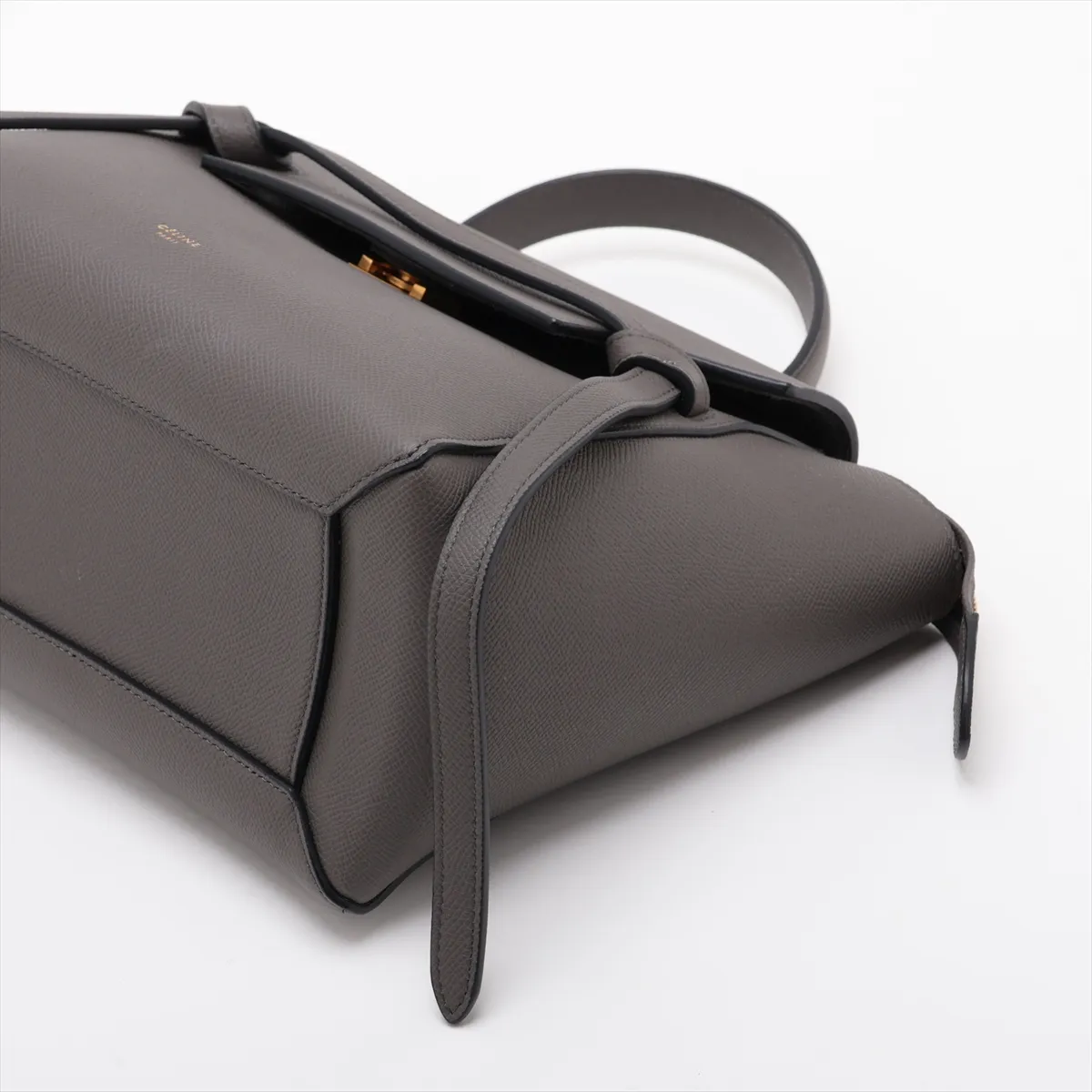 Belt Bag Mini Leather 2-Way Handbag Gray — view 3