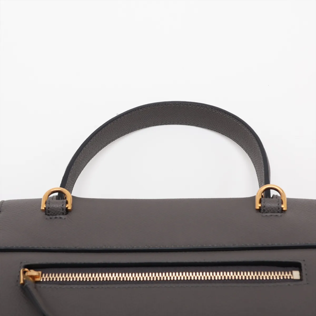Belt Bag Mini Leather 2-Way Handbag Gray — view 6