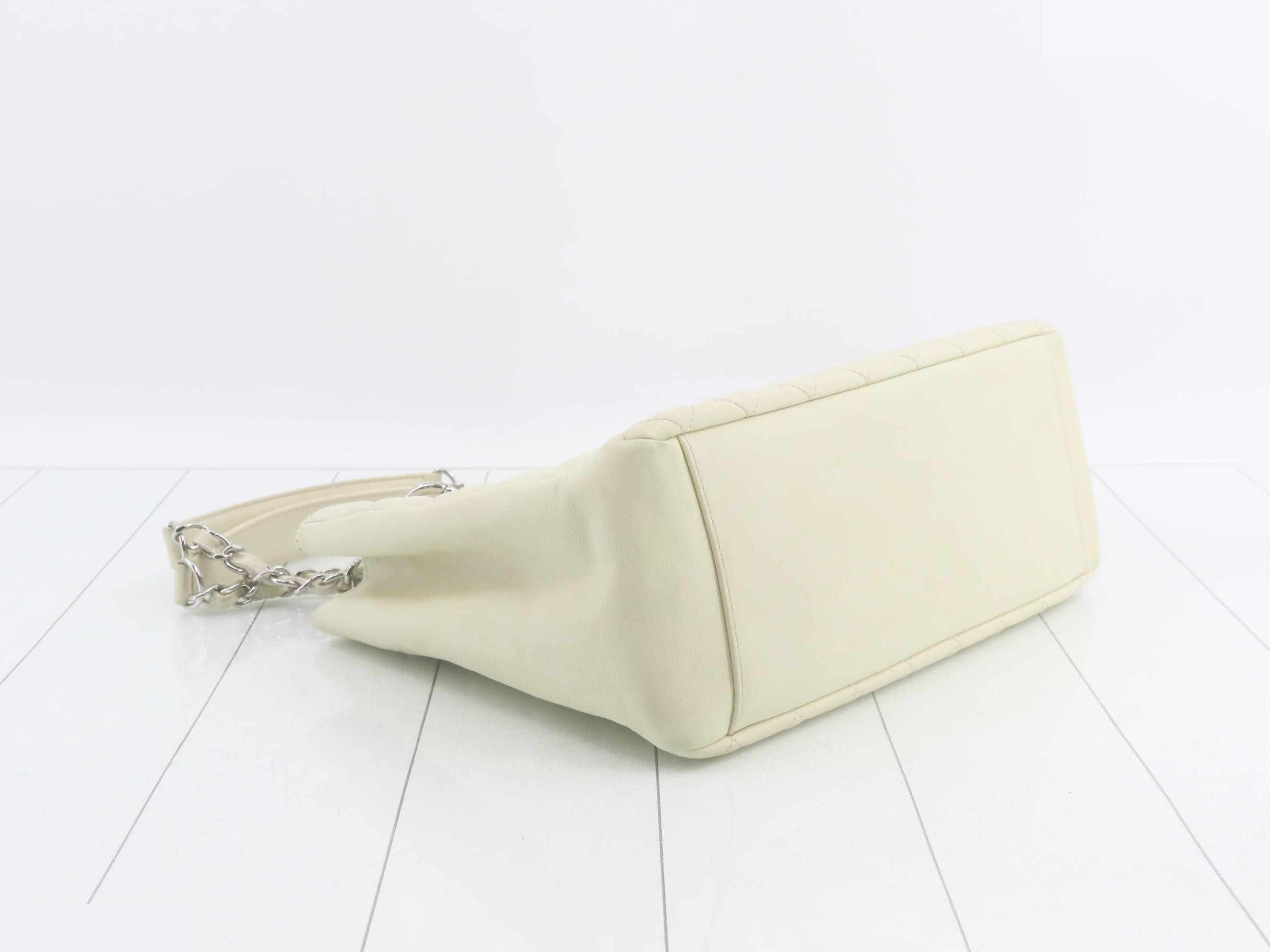 Matelassé GST Tote, Caviar Skin, White, with seal, serial number 14 — view 5