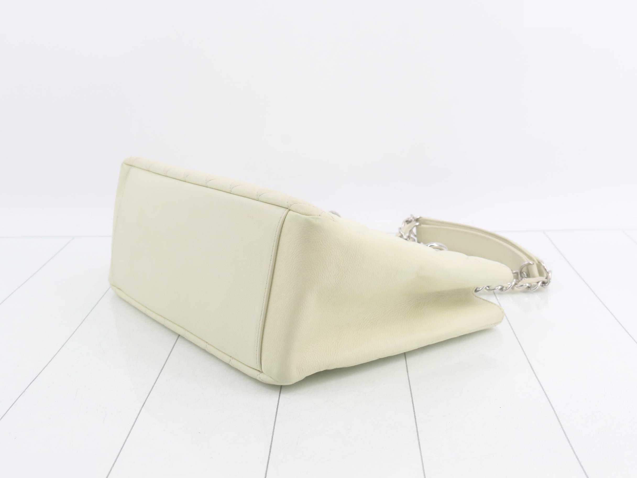 Matelassé GST Tote, Caviar Skin, White, with seal, serial number 14 — view 6