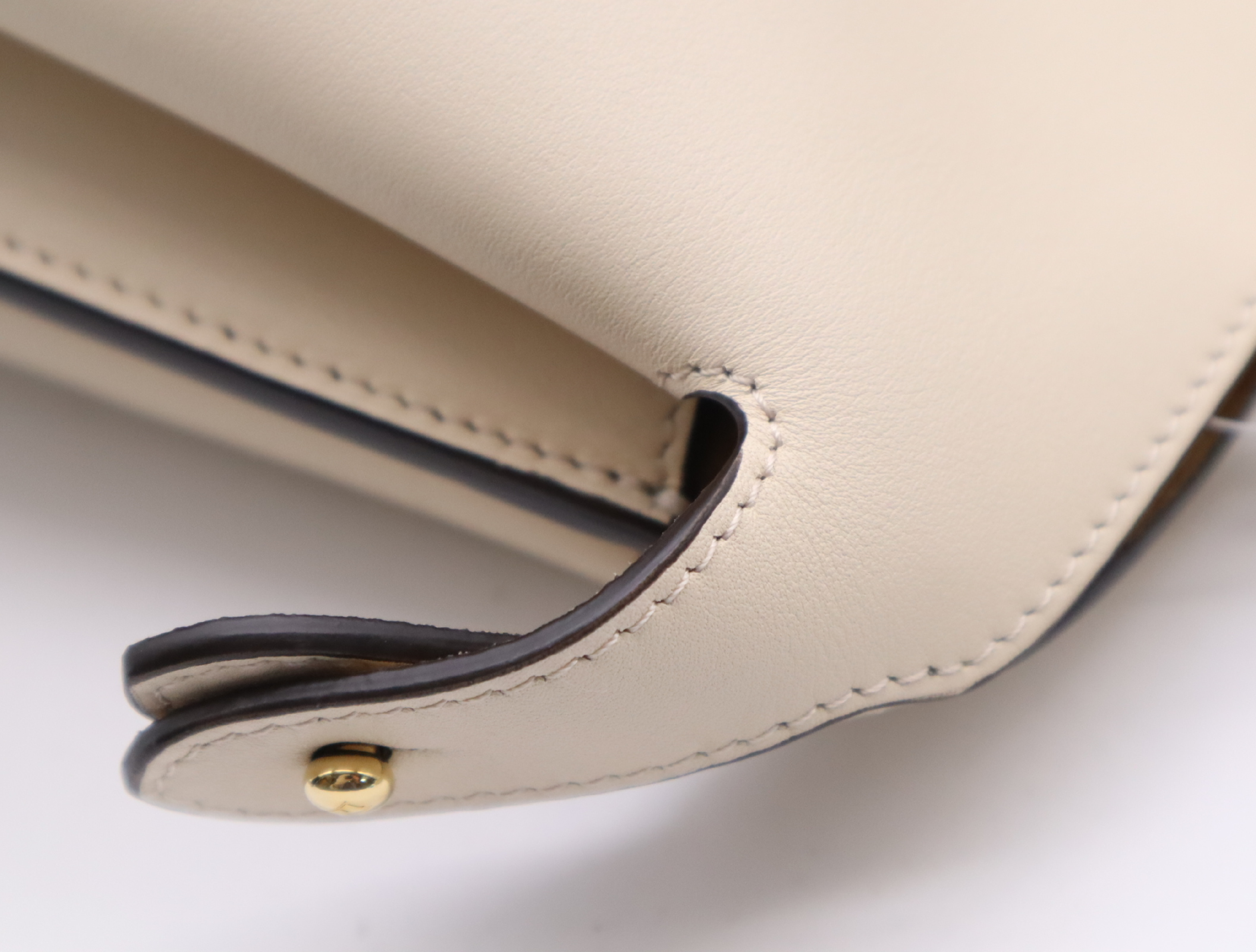 8BN353 Camellia Leather Peekaboo Soft Medium Handbag, White with Gold Hardware, Dust Bag Included — view 8