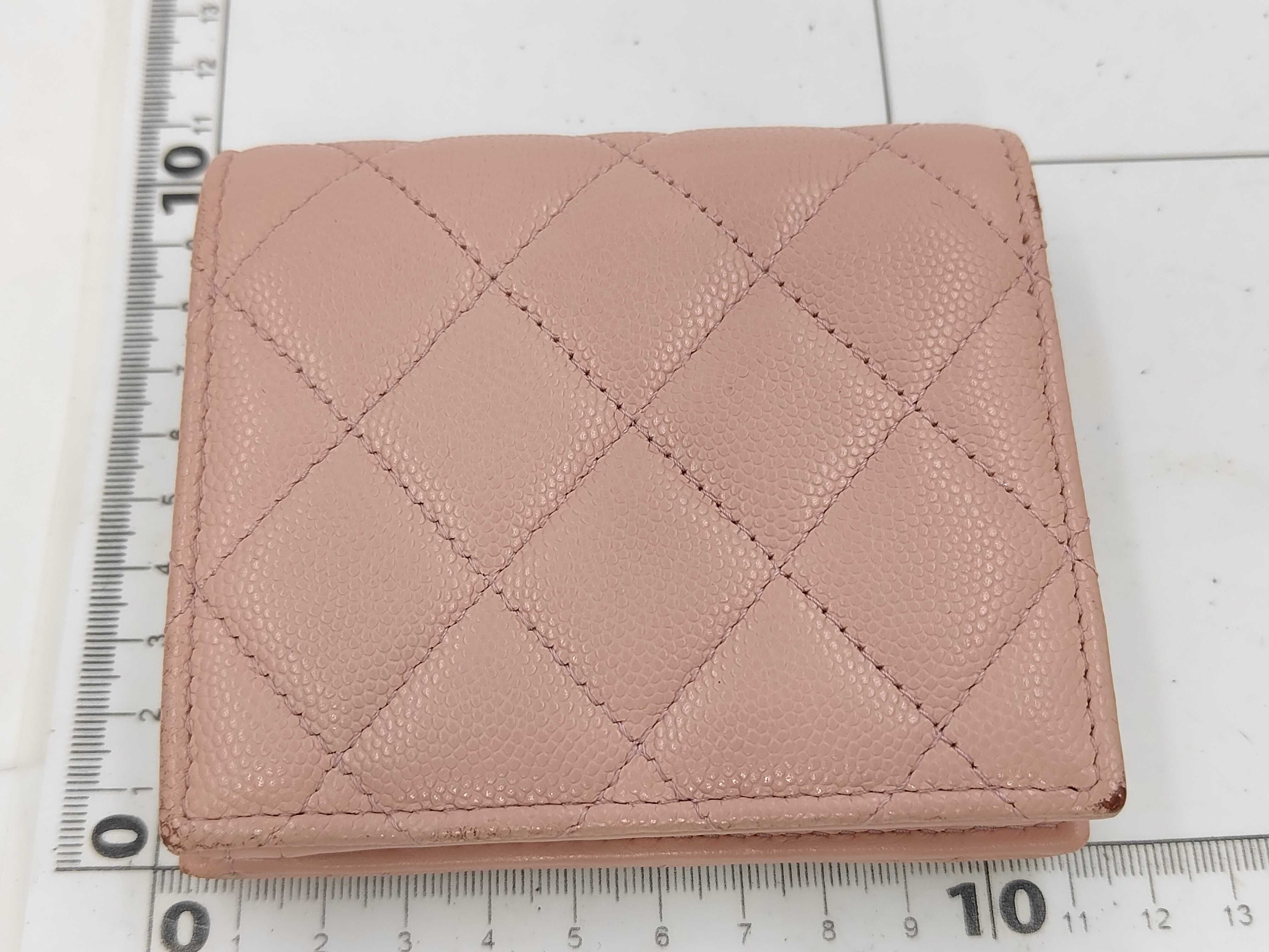 pink caviar leather Matelassé wallet — view 2