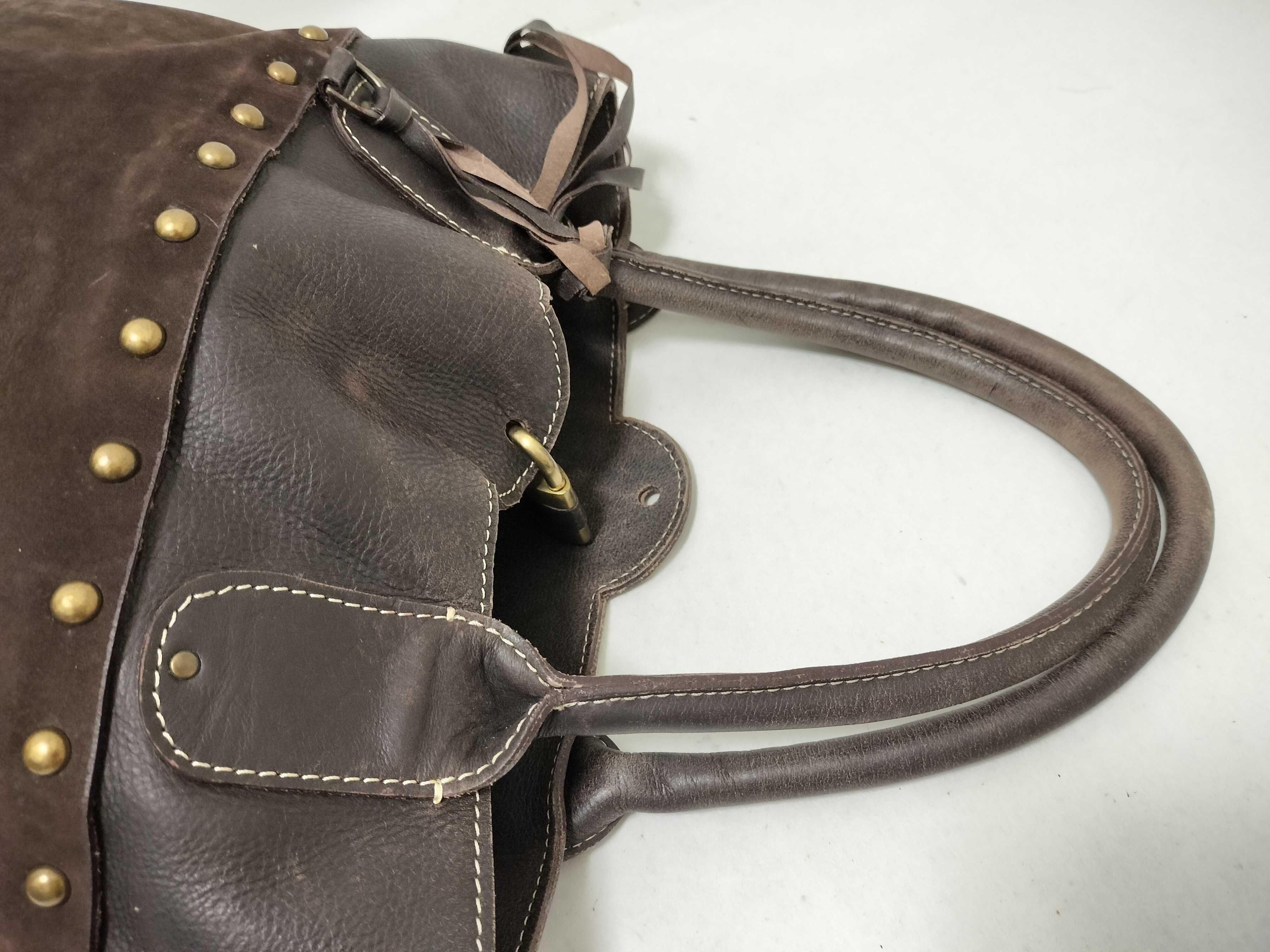 tote bag, suede, brown tote bag — view 3
