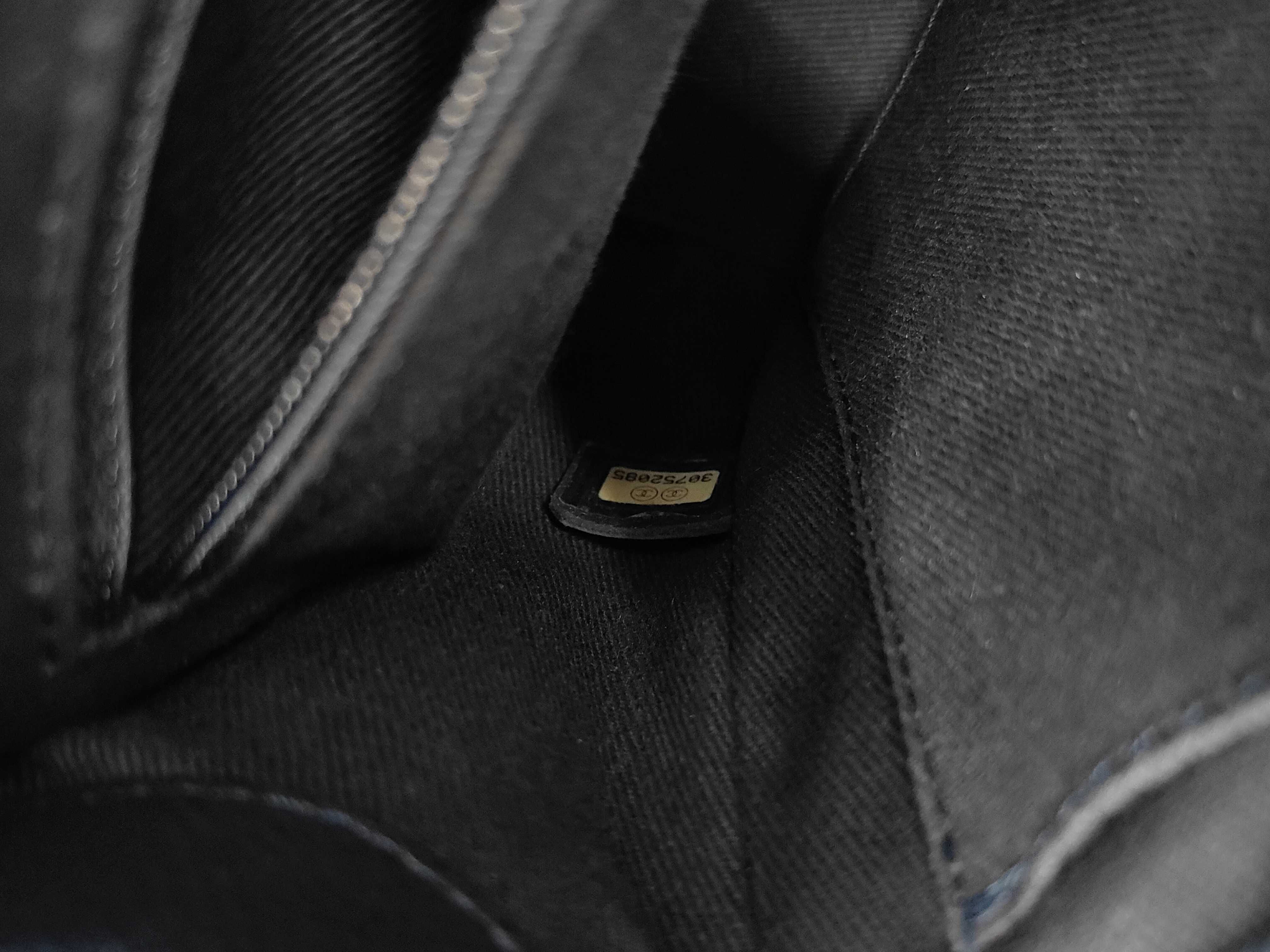 Business Affinity Medium Caviar Skin 2-Way Handbag, Navy, with original seal (serial number in the 30s). — view 11