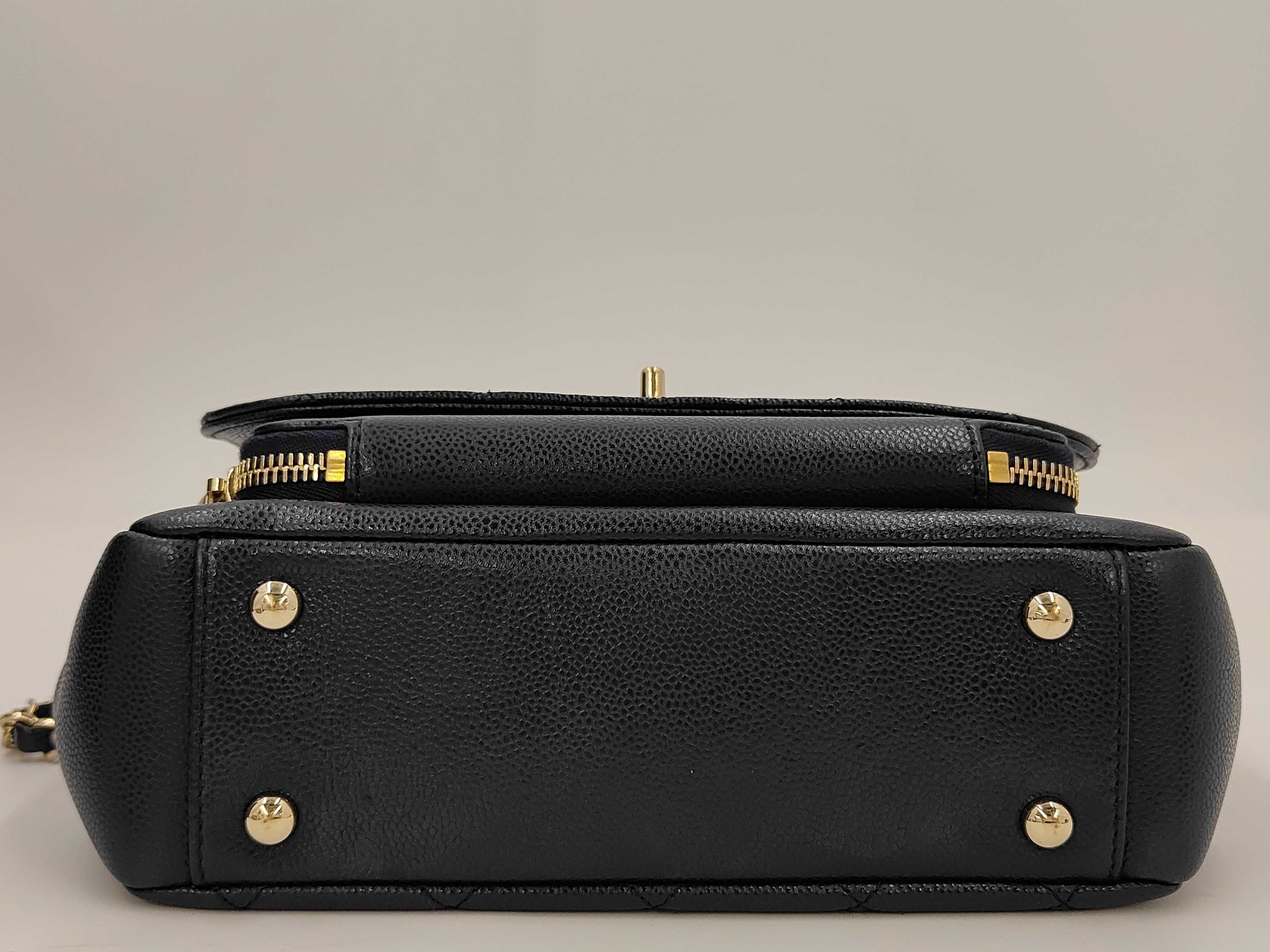 Business Affinity Medium Caviar Skin 2-Way Handbag, Navy, with original seal (serial number in the 30s). — view 4