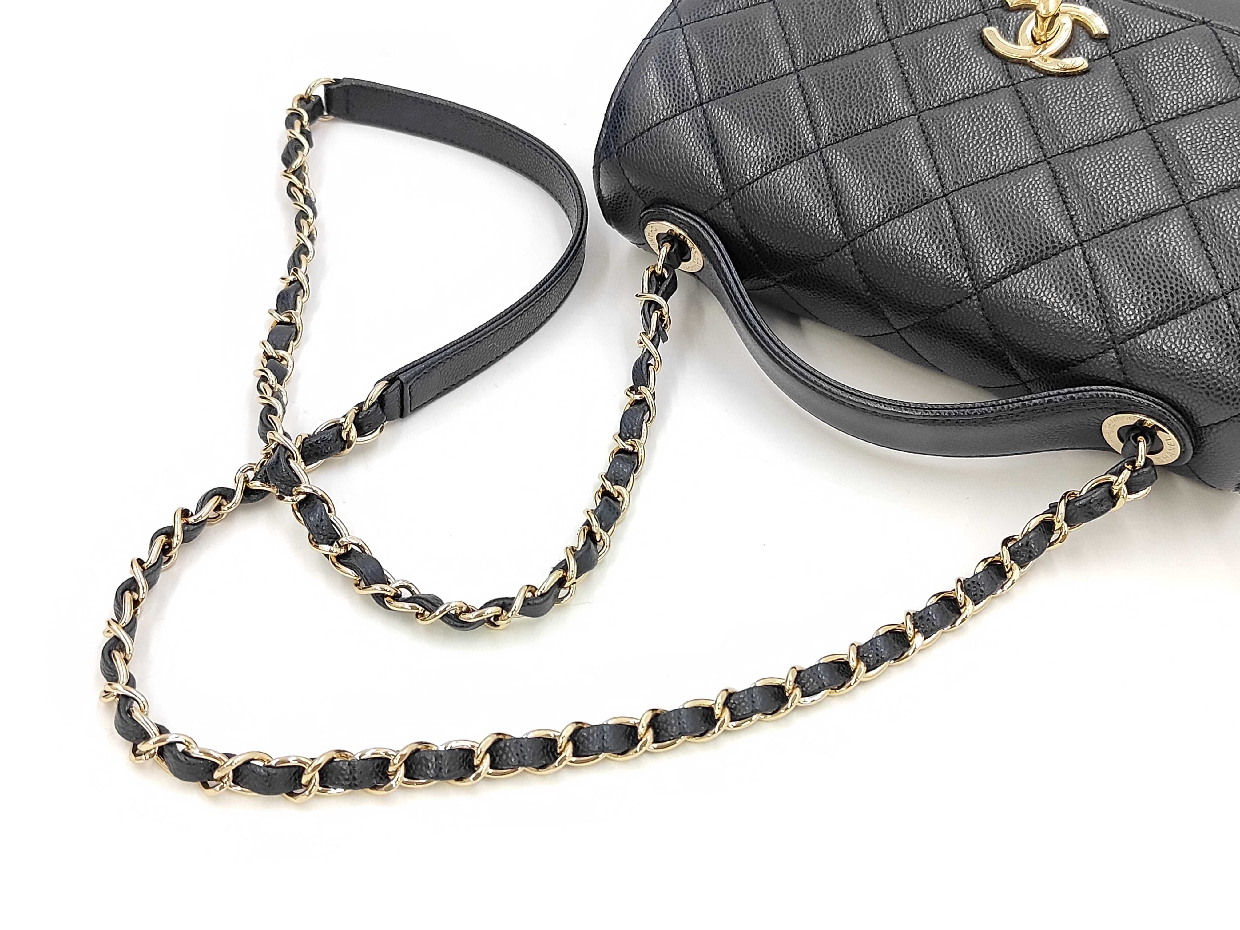 Business Affinity Medium Caviar Skin 2-Way Handbag, Navy, with original seal (serial number in the 30s). — view 5