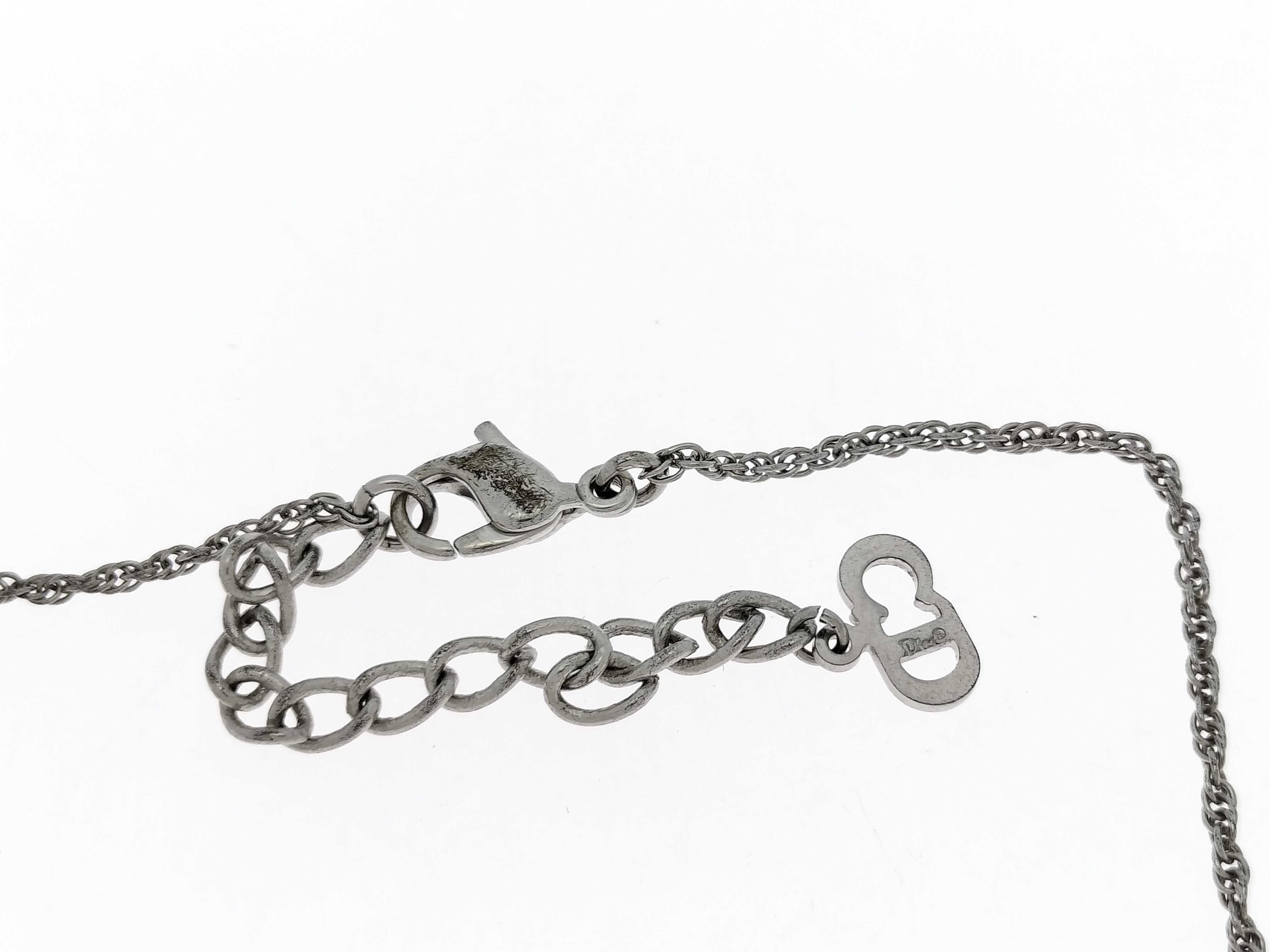 D Logo Silver Tone Pendant Necklace — view 4
