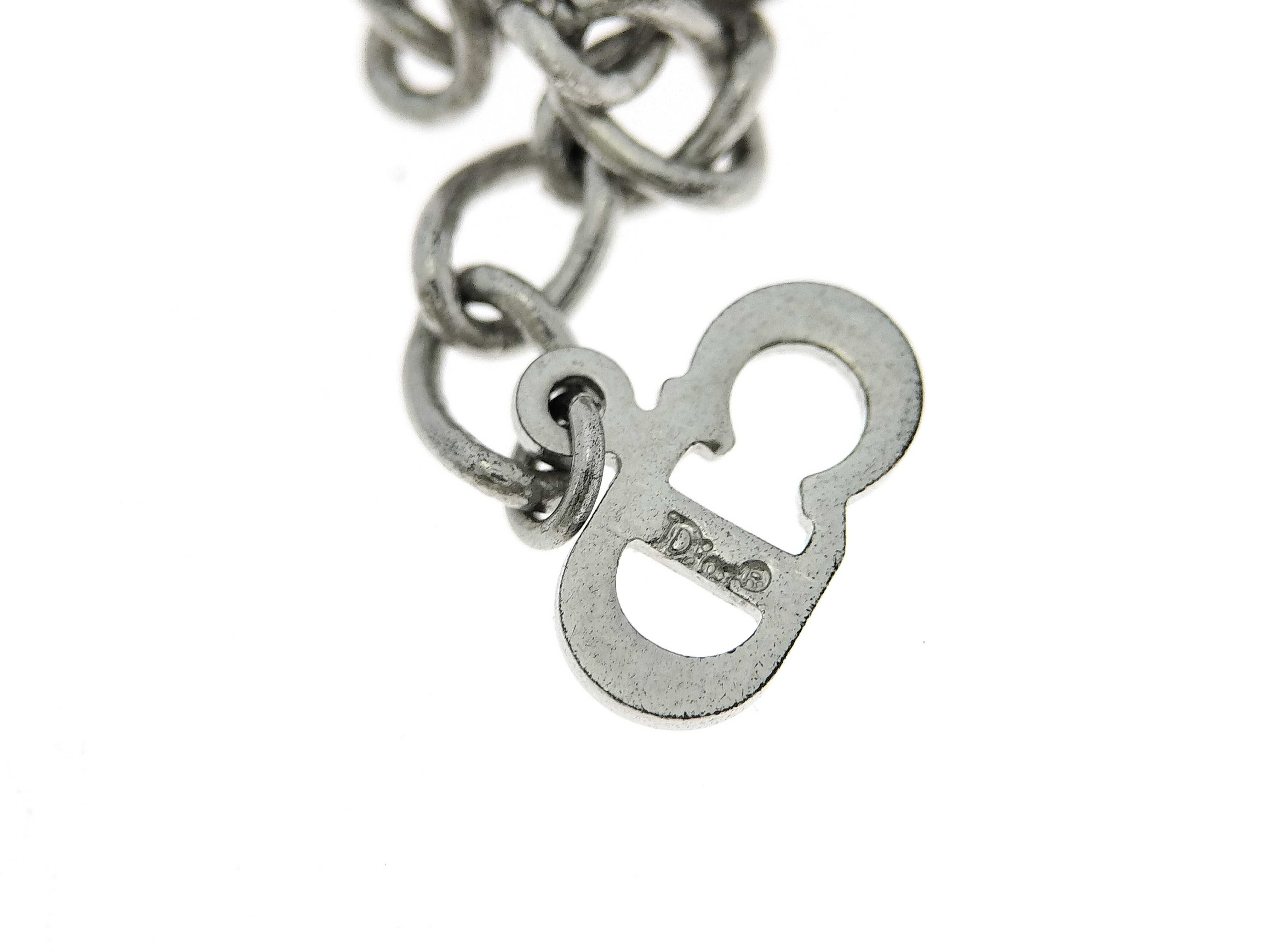 D Logo Silver Tone Pendant Necklace — view 7