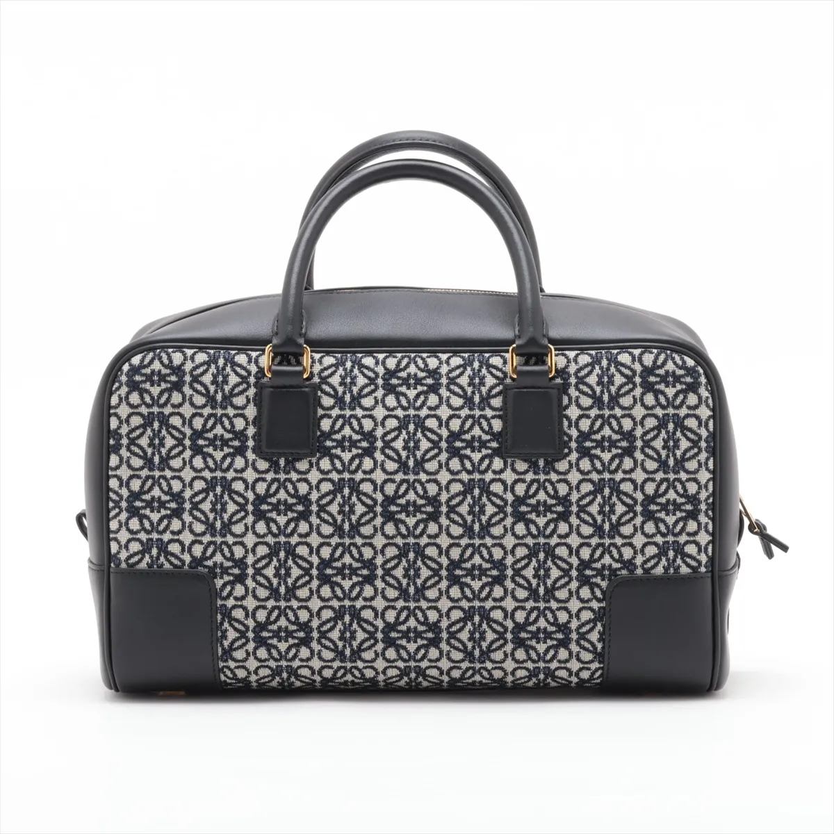 Repeat Anagram Amazona 28 Canvas x Leather 2-Way Handbag Navy x Black — view 2