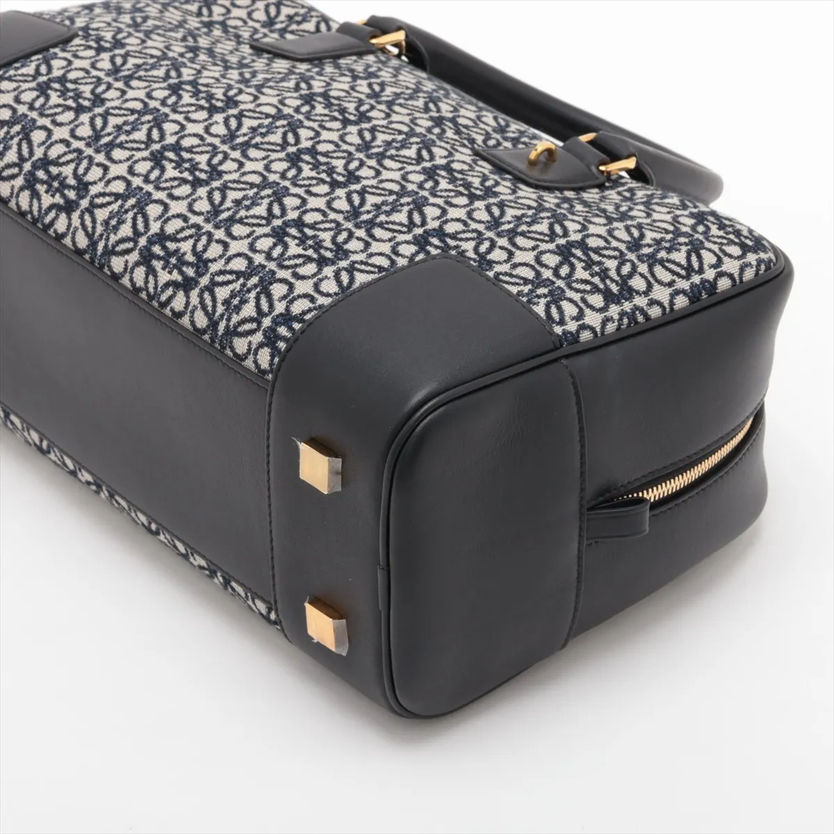 Repeat Anagram Amazona 28 Canvas x Leather 2-Way Handbag Navy x Black — view 3