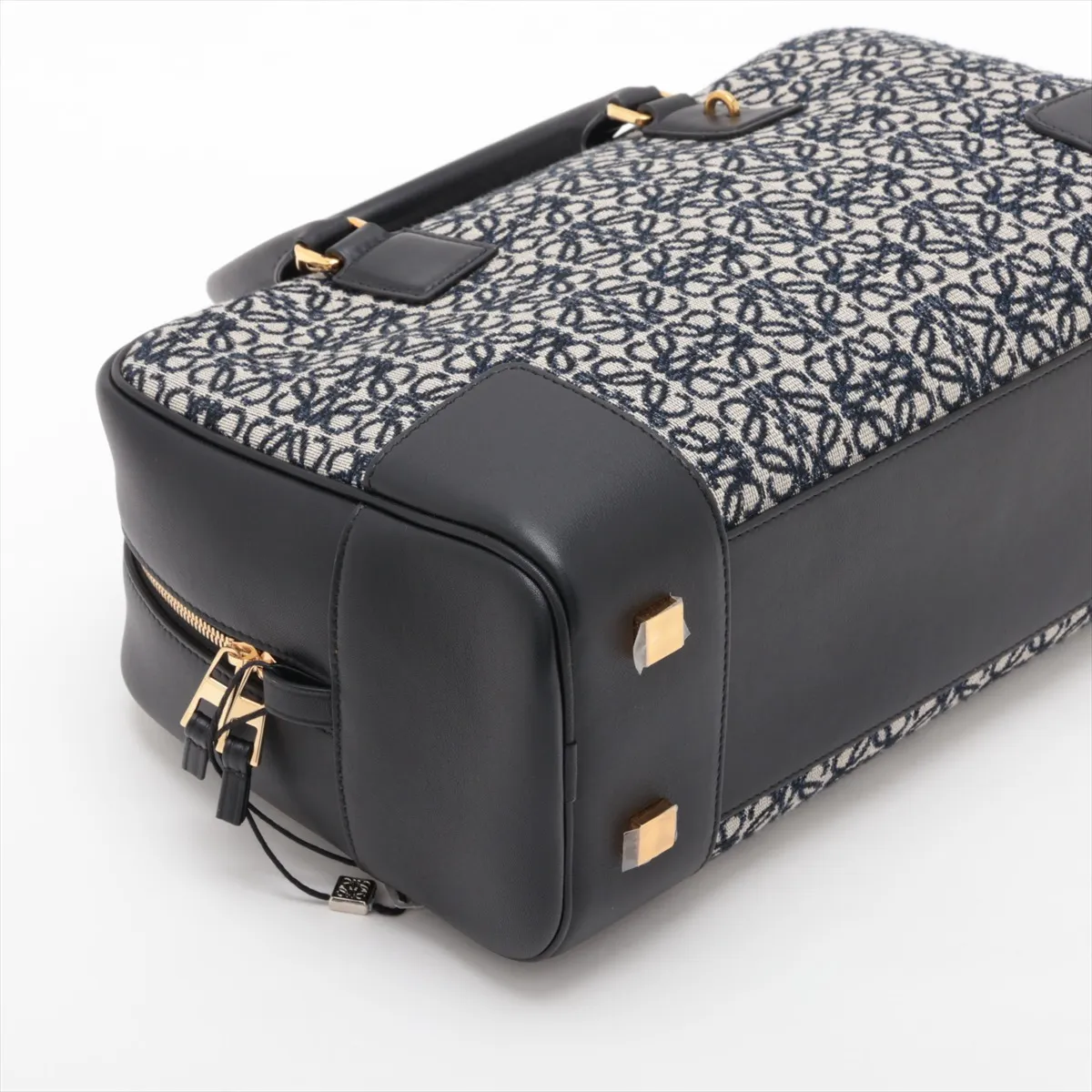 Repeat Anagram Amazona 28 Canvas x Leather 2-Way Handbag Navy x Black — view 4