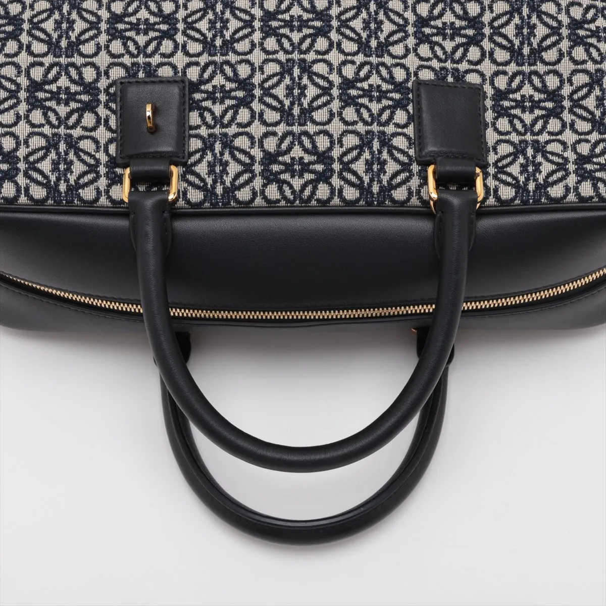 Repeat Anagram Amazona 28 Canvas x Leather 2-Way Handbag Navy x Black — view 5