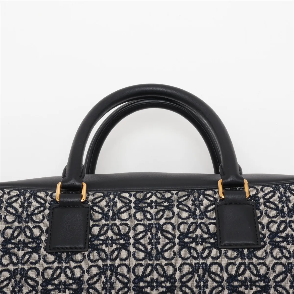 Repeat Anagram Amazona 28 Canvas x Leather 2-Way Handbag Navy x Black — view 6