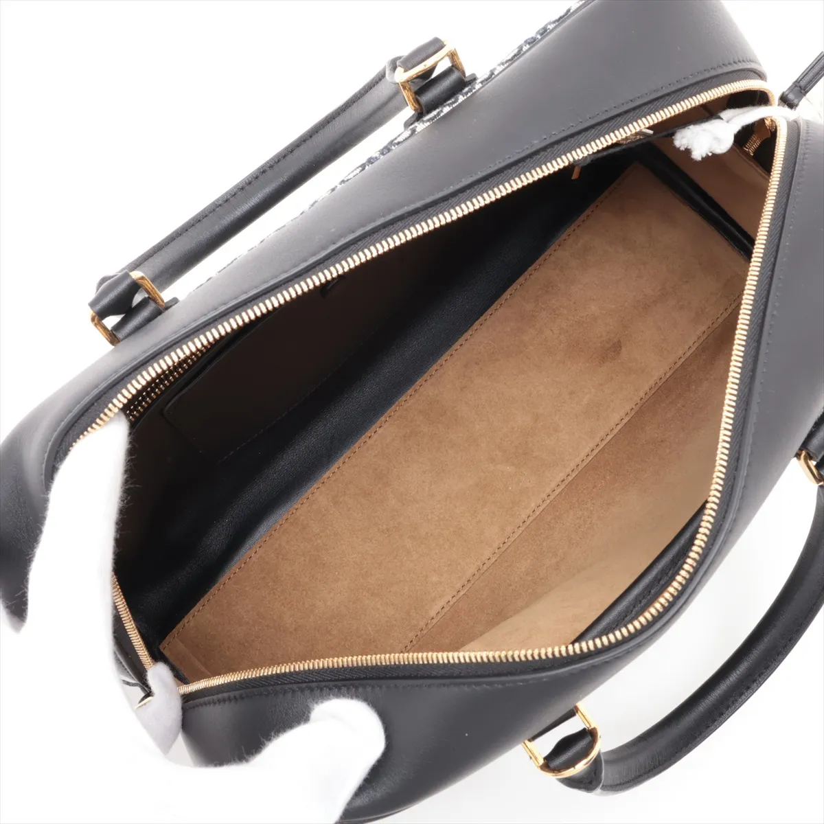 Repeat Anagram Amazona 28 Canvas x Leather 2-Way Handbag Navy x Black — view 8
