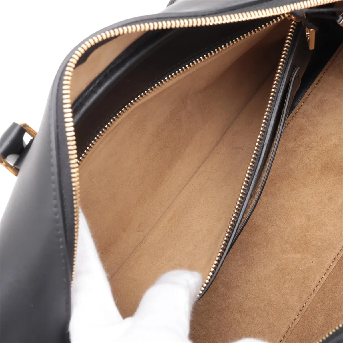Repeat Anagram Amazona 28 Canvas x Leather 2-Way Handbag Navy x Black — view 9
