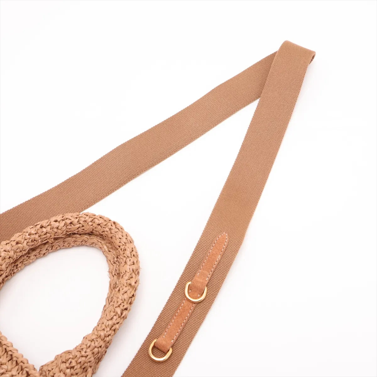 1BG153 Raffia 2-Way Handbag, Beige — view 7